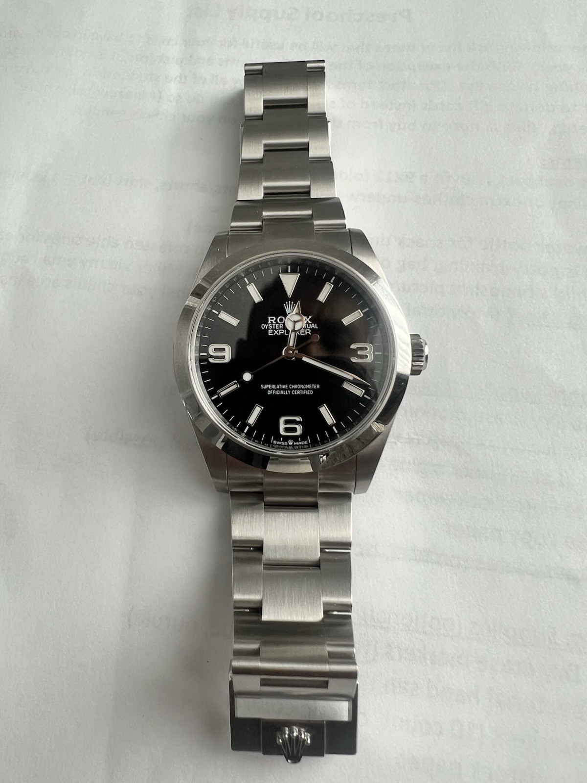 Rolex Explorer 40mm Black Dial Stainless Bracelet Auto Box & Papers