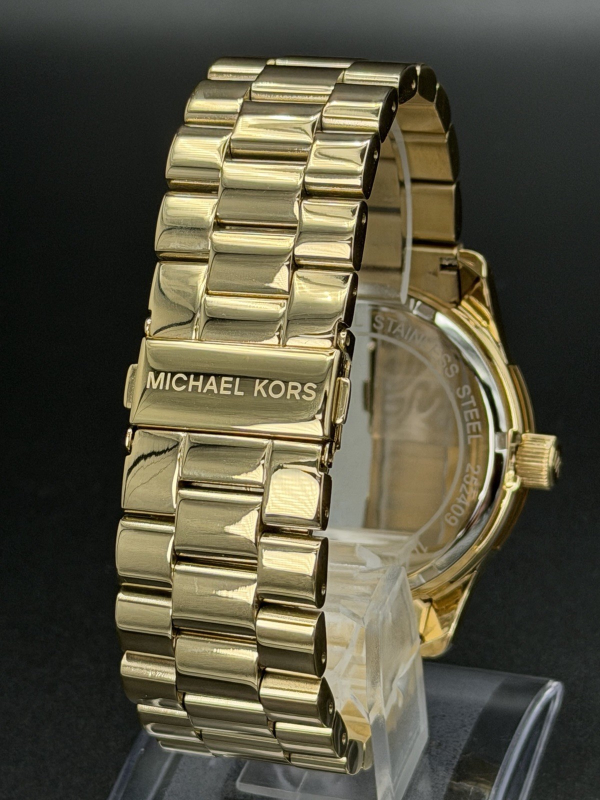 MICHEL KORS Runway MK5706 45mm Gold Dial Crystal Pave Fashion Unisex Wristwatch
