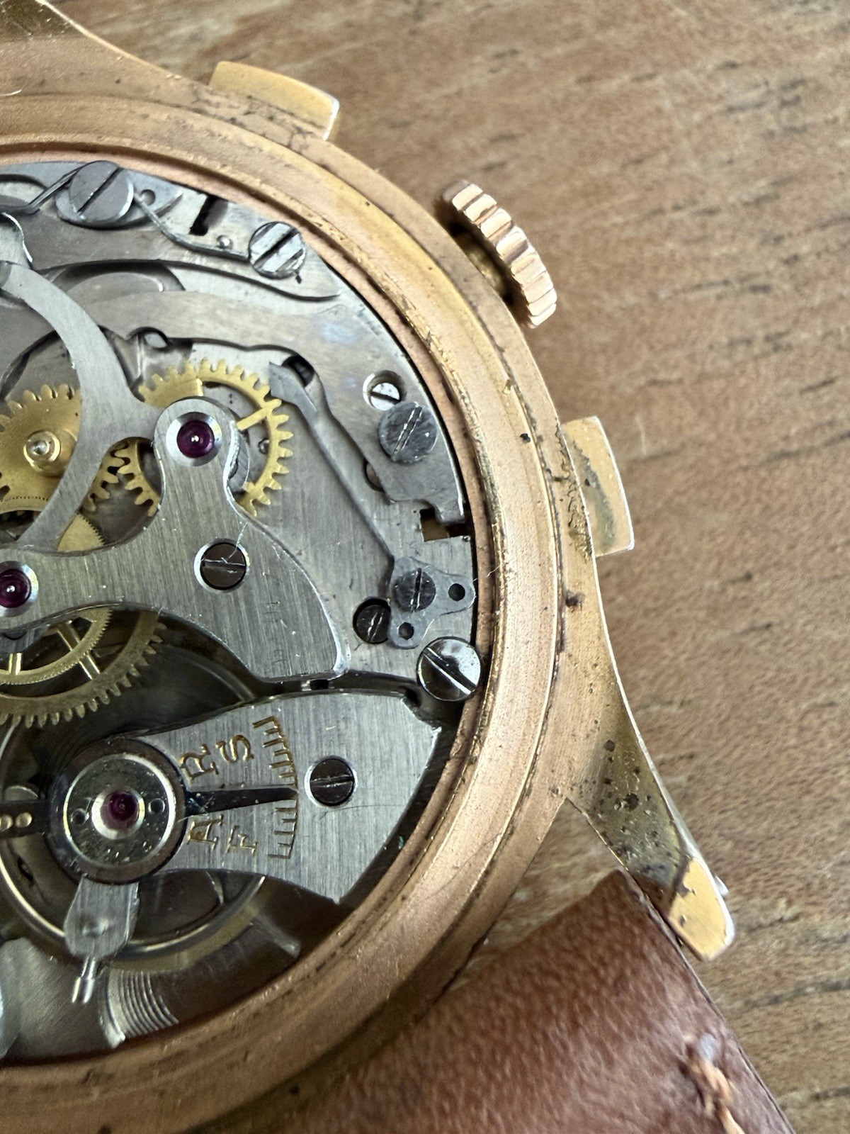 Vintage 1940s Sombol Chronograph Landeron Blue Telemeter Tachymeter Watch