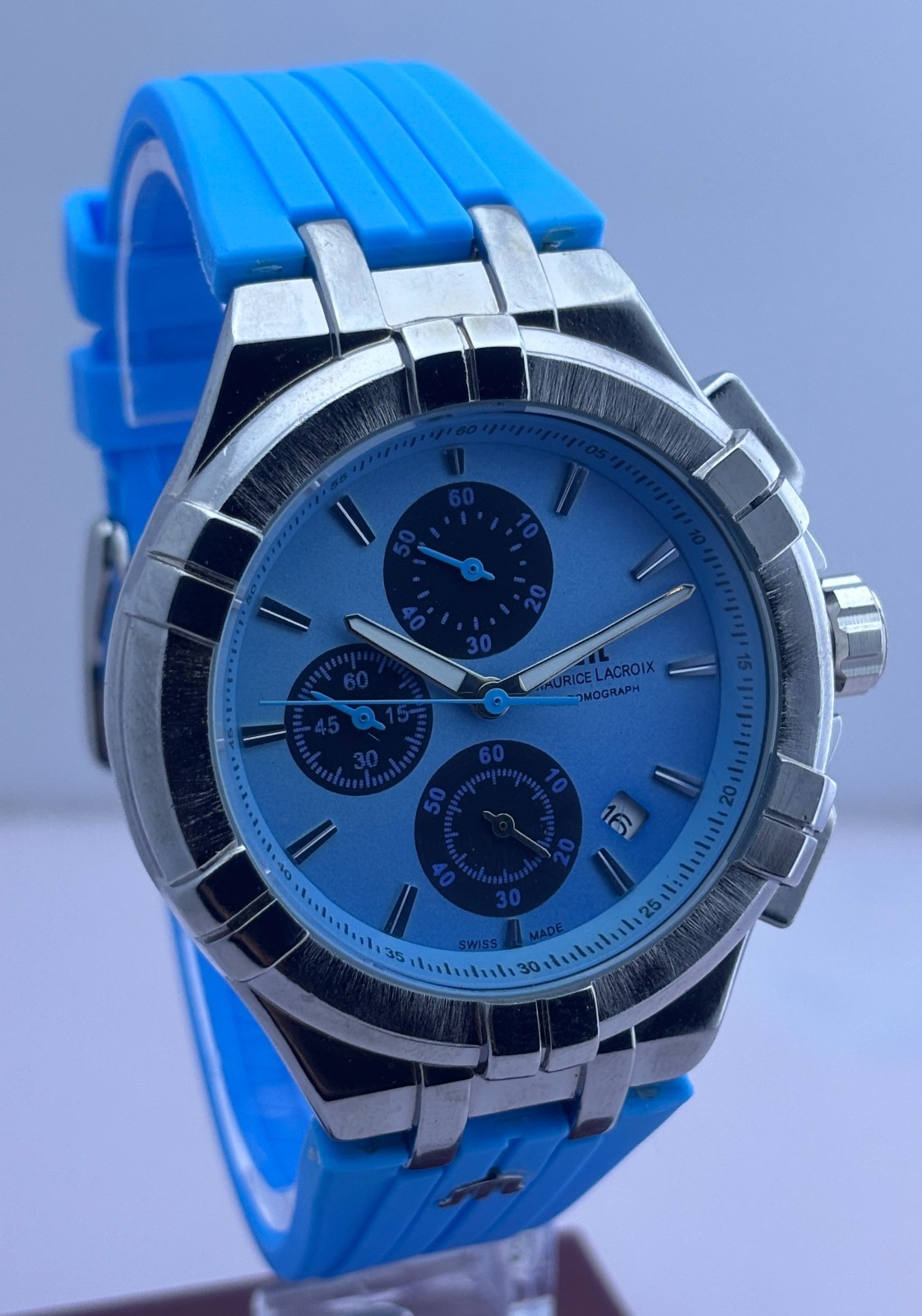 Refurbished Maurice Lacroix AIKON Chrono Quartz Blue Dial Sub-Sec/Date Watch