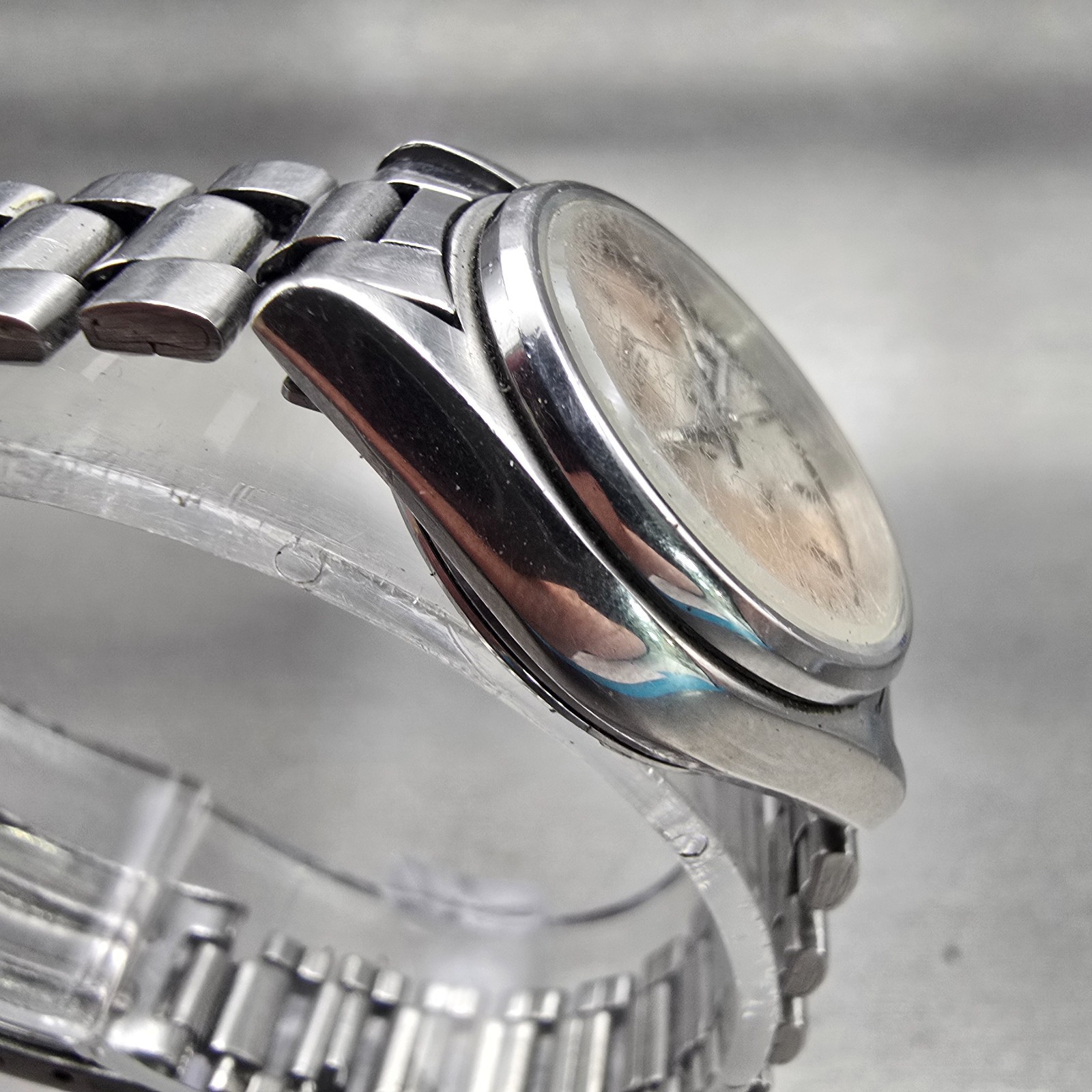 Seiko SQ Watch Women 24mm Bronze Dial Silver Tone Daydate 3423-0099 New Battery