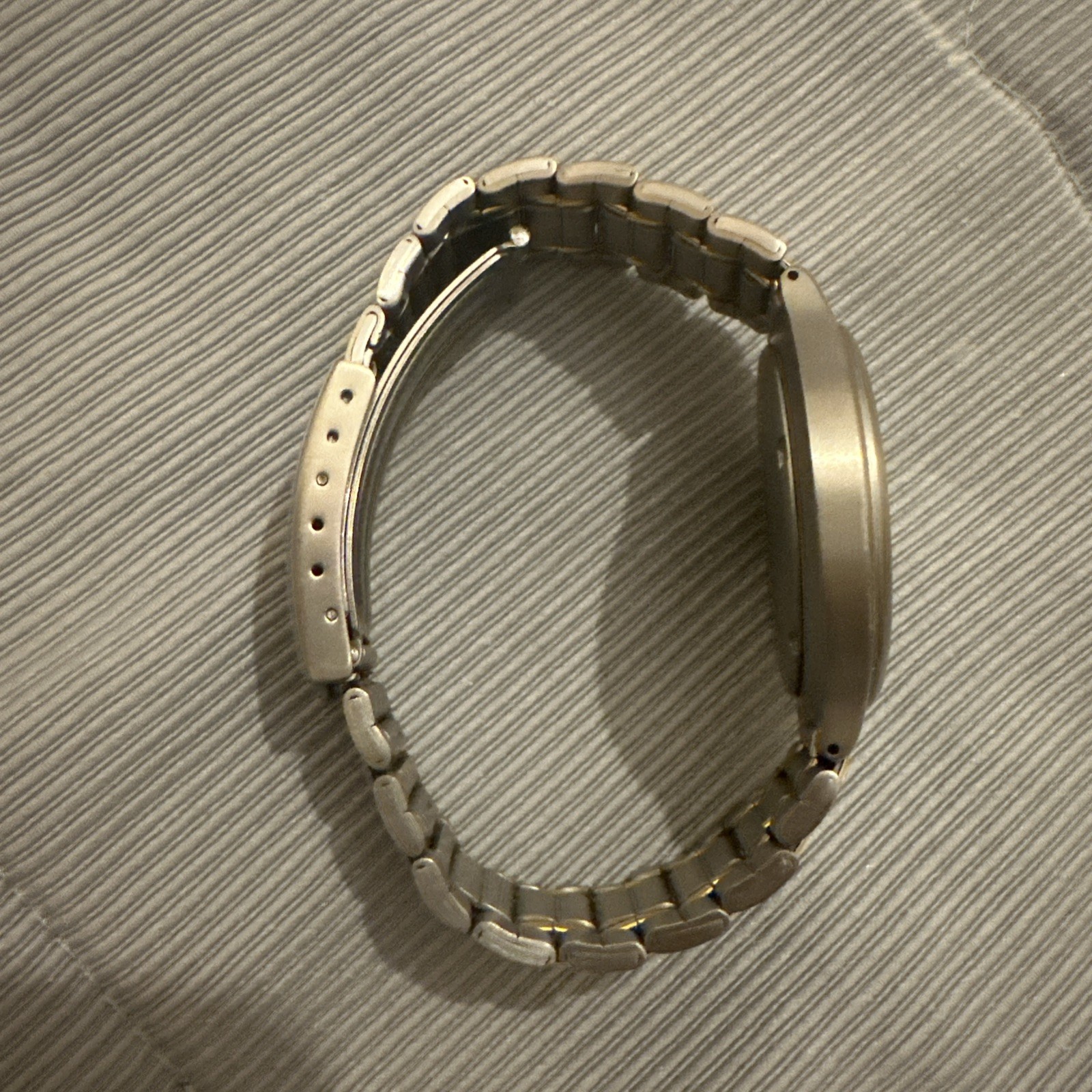 Seiko Titanium Mens Watch 7N42 8090 Quartz Date Two Tone Bracelet Black Dial