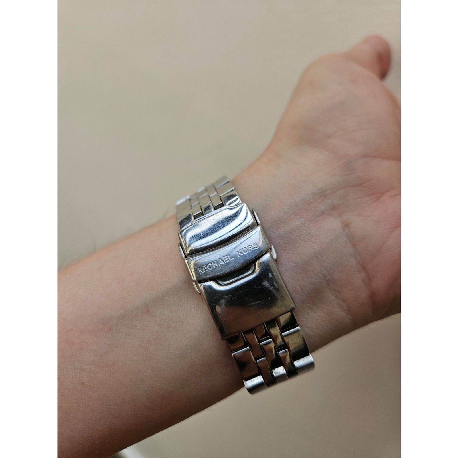 Michael Kors MK5020 Ritz Silver Chronograph Watch Mother-of-Pearl Dial