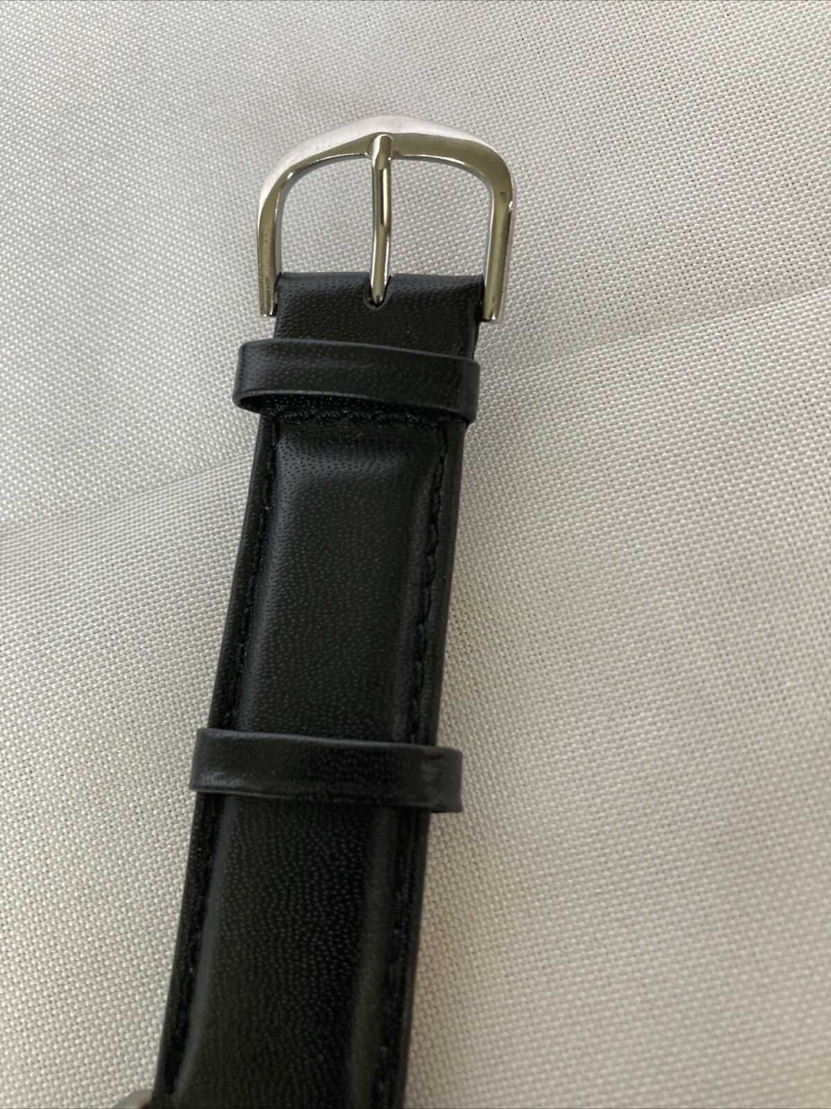 Year 2000 Wrist Watch 1.5″ Red White Blue France & USA Flags Black Leather Strap