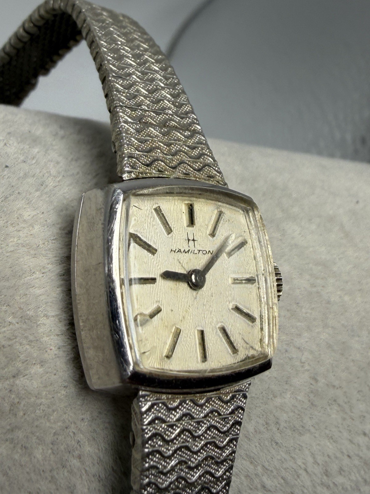 Hamilton Manual Wind Working Ladies Watch 16MM 7″ 10K Gold Plated Vintage