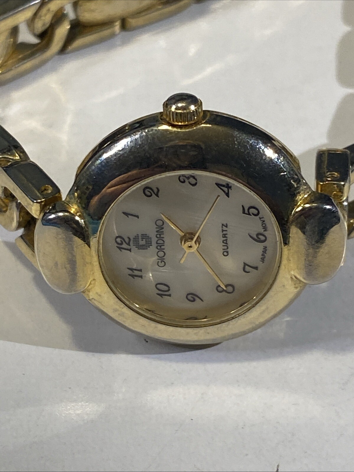 Ciordano Watch Women 24mm Gold Tone Chain Link New Battery