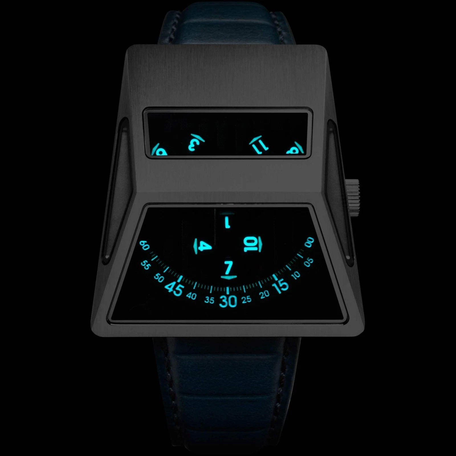 Xeric Vendetta X Wandering Hour Automatic Blue Steel Watch – Brand New