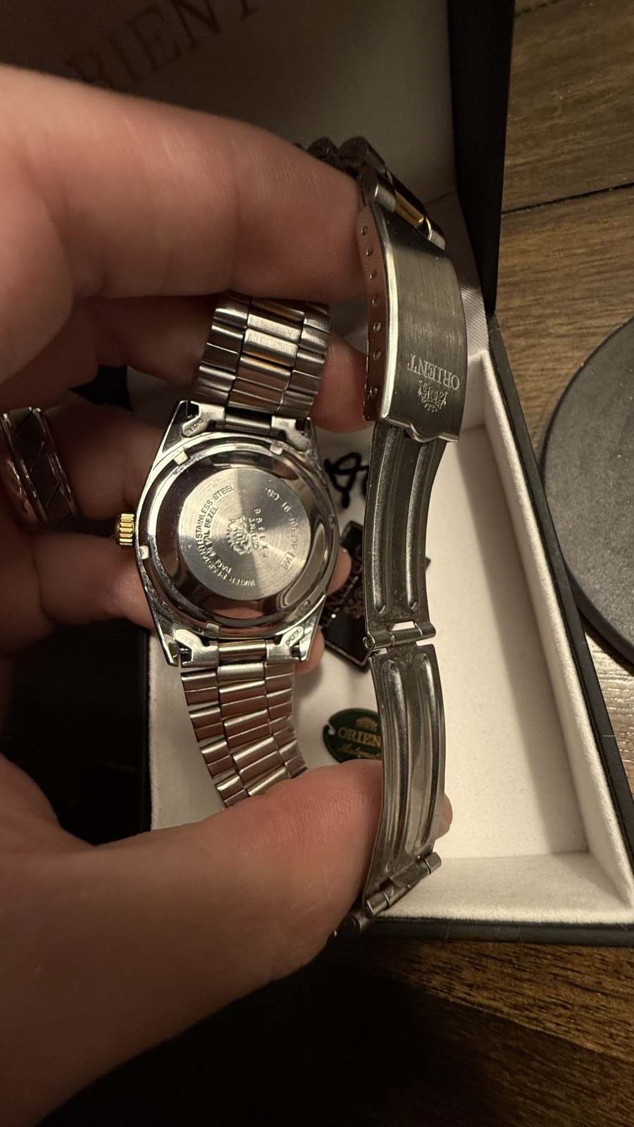 Orient President Automatic Day-Date Black Dial Stainless Steel Gents Watch