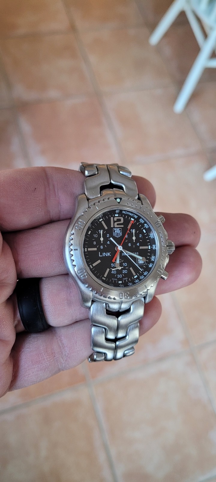 TAG Heuer CT1111.BA0550 Mens Link Chronograph Watch Black Silver Jason Bourne