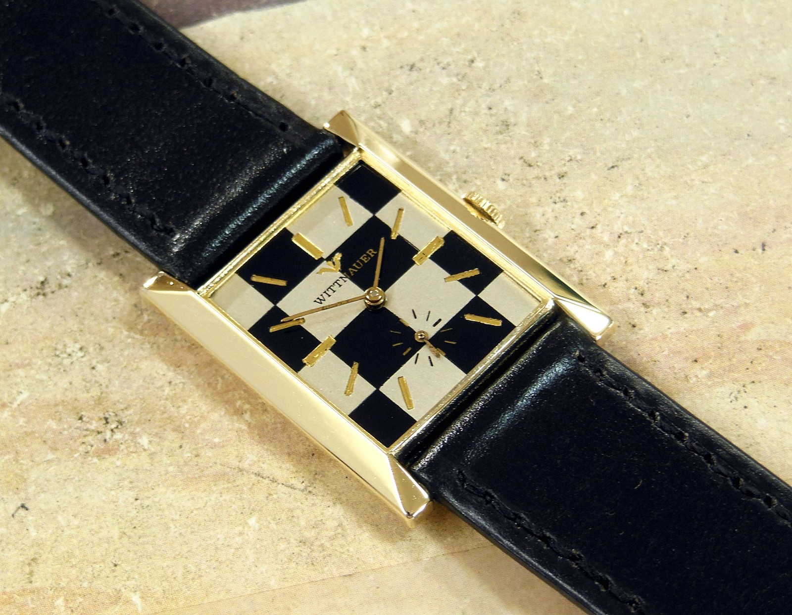 1960’s Vintage WITTNAUER, Stunning SILVER / BLACK Dial, Serviced, WARRANTY