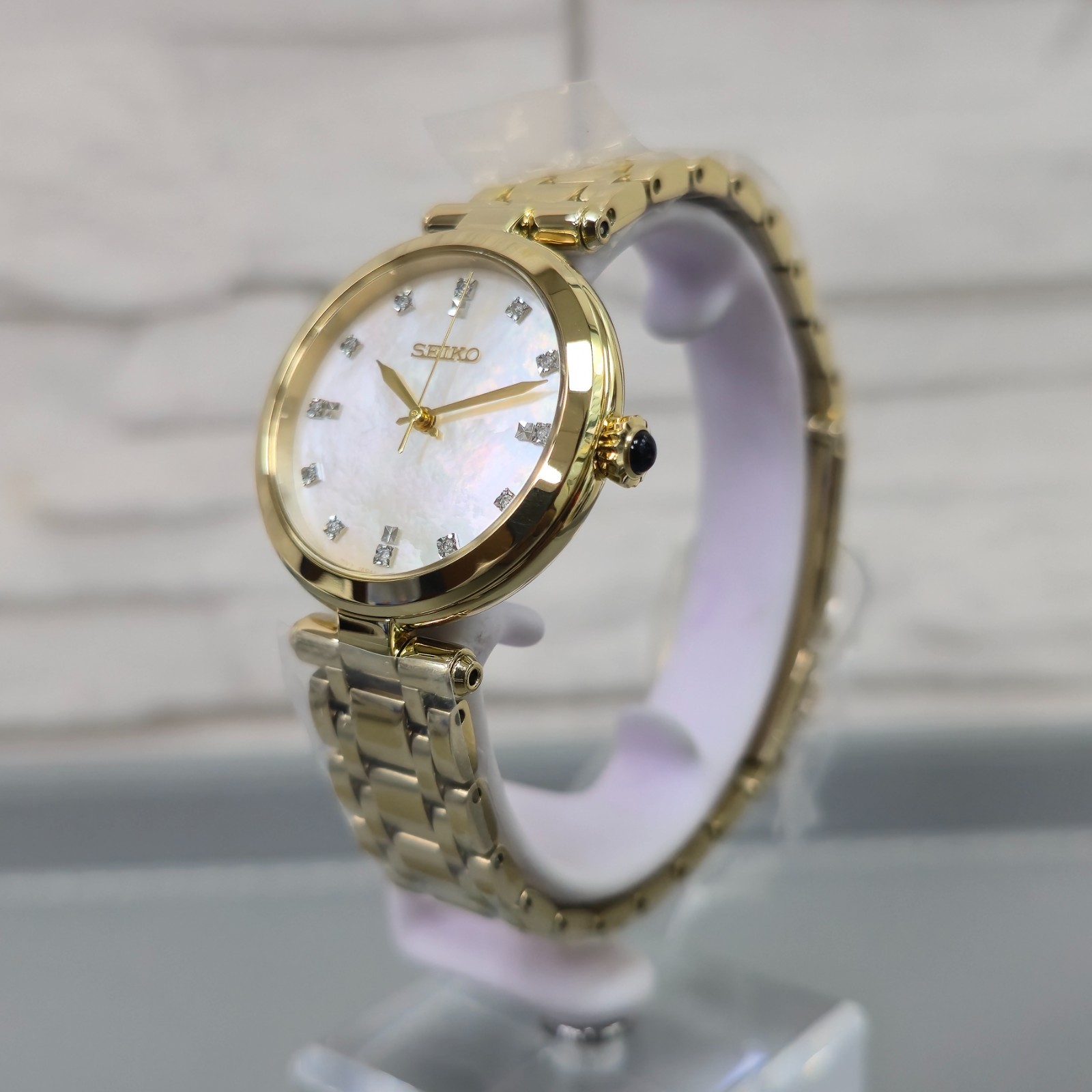 Seiko Quartz SRZ536P1 Crystal MOP White Dial 30 mm New Full Set Women’s Watch