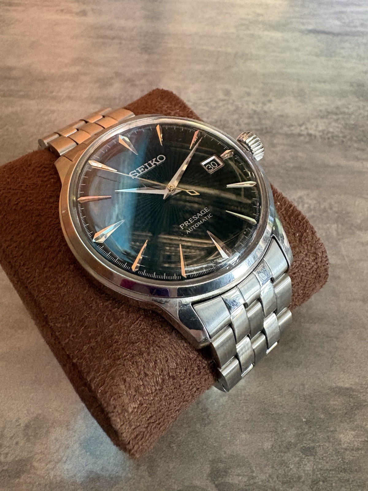 Seiko Presage Automatic SRPE15 Exhibition Caseback Steel Bracelet