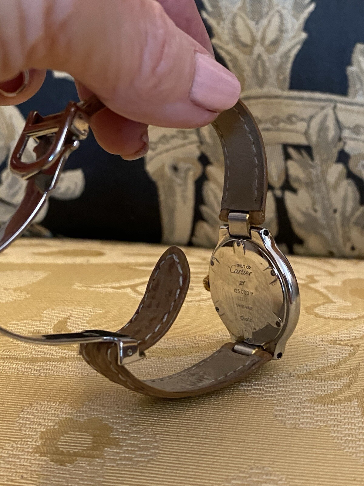 CARTIER MUST DE CARTIER 21 STAINLESS STEEL 18K PLATED WATCH ALL PAPERS BOXES