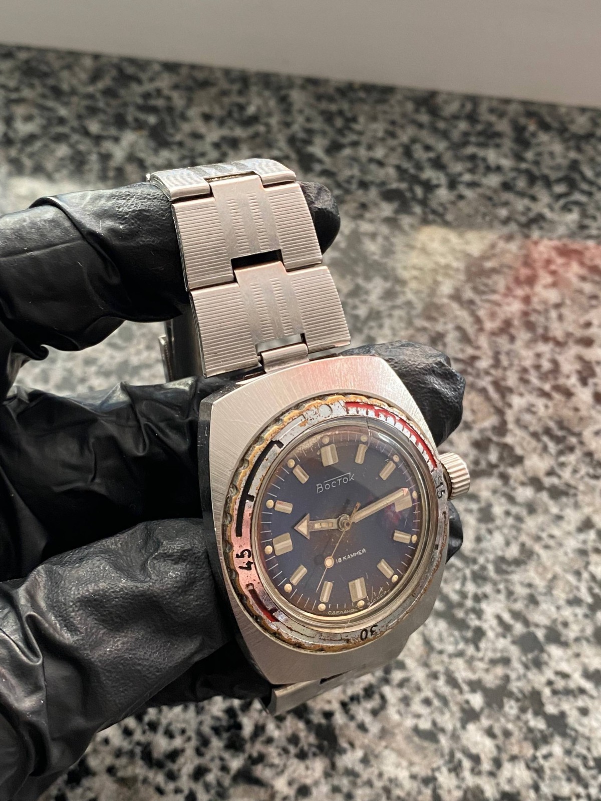 Vintage Vostok Amphibia 200m Vintage Watch Soviet USSR Mechanical Wristwach Rare