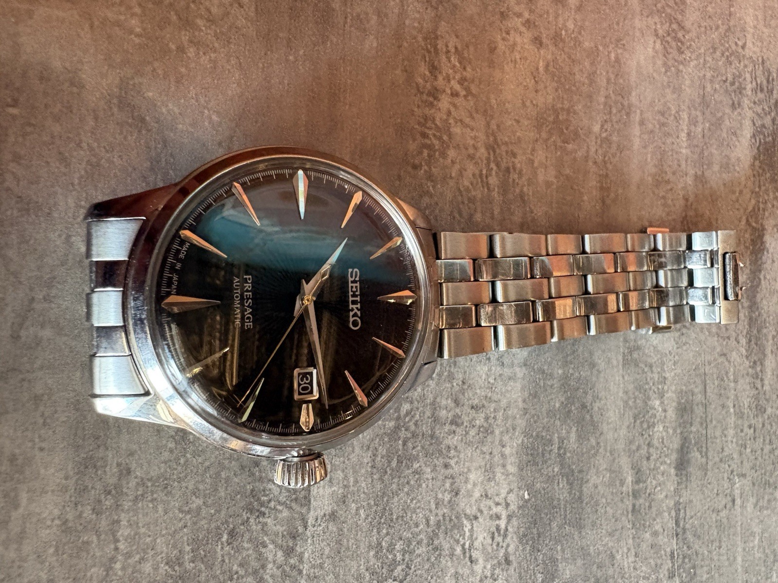 Seiko Presage Automatic SRPE15 Exhibition Caseback Steel Bracelet