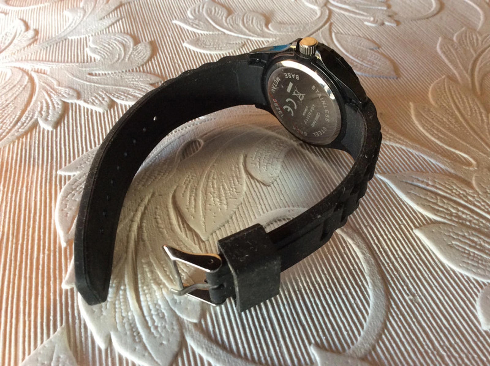 Identity London watch with blue and black rubber strap watch