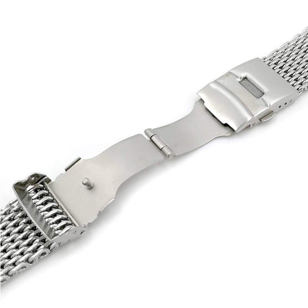 Stainless Steel Shark Mesh Bracelet Watch Band Strap Double Locking Clasp #5030