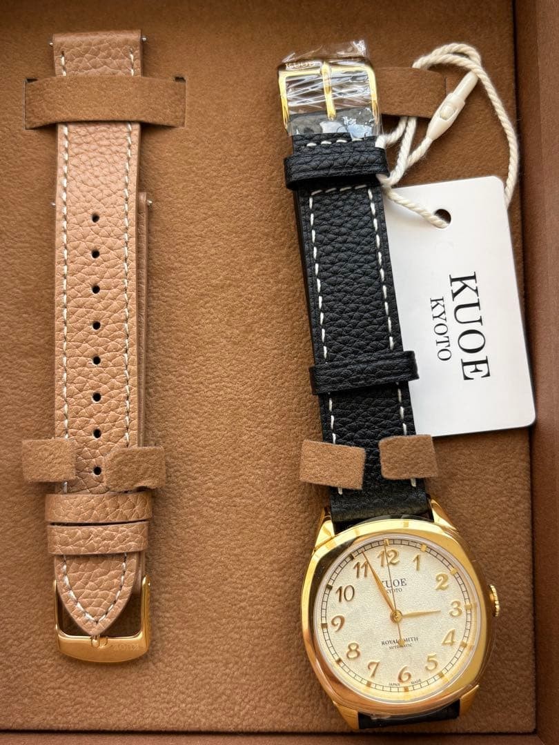 KUOE Kyoto Royal Smith 90-008 Automatic Watch Gold Tone Ivory Dial Unused Box