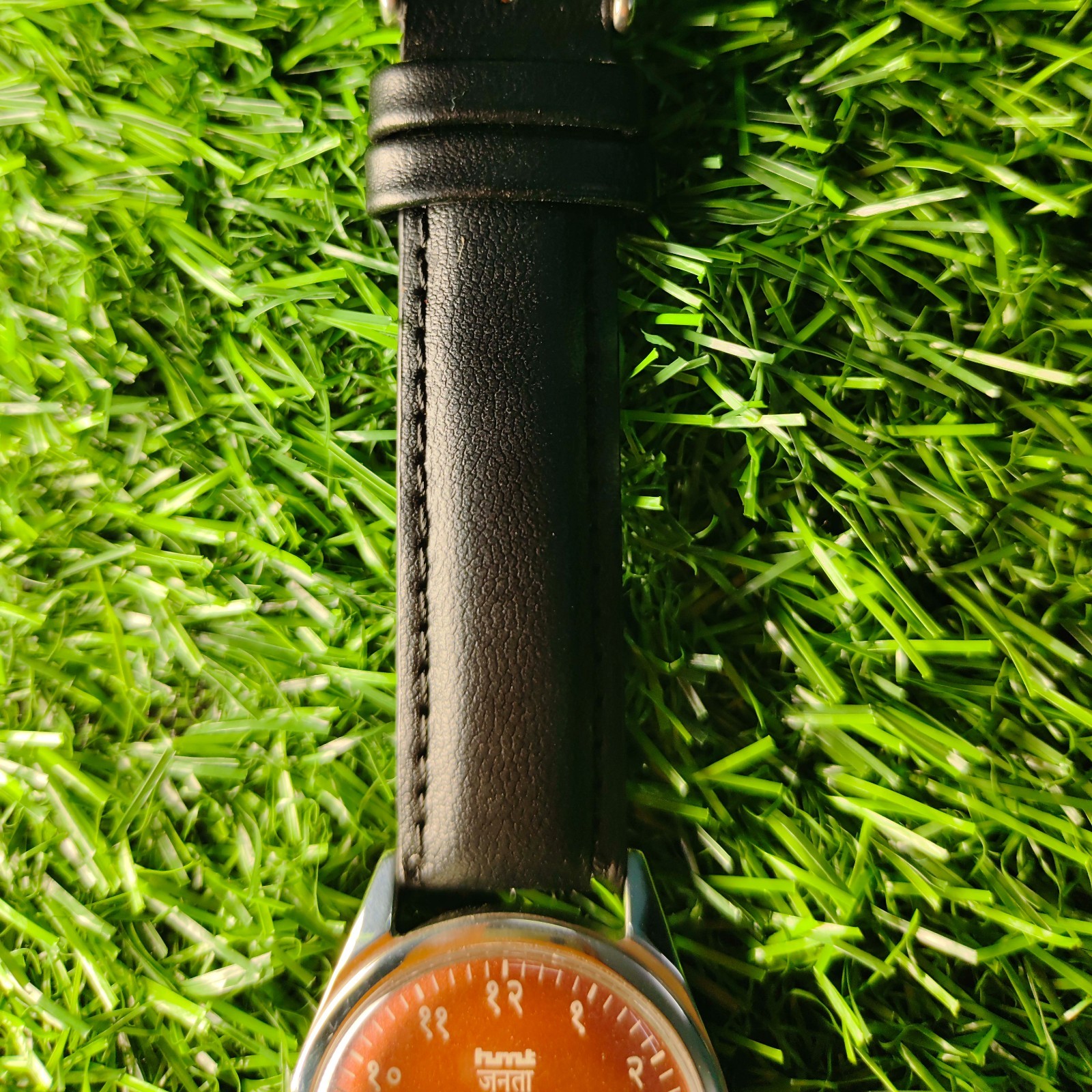 Vintage HMT Janata Mechanical Hand-Winding Watch – Brown Dial Devanagari Numeral