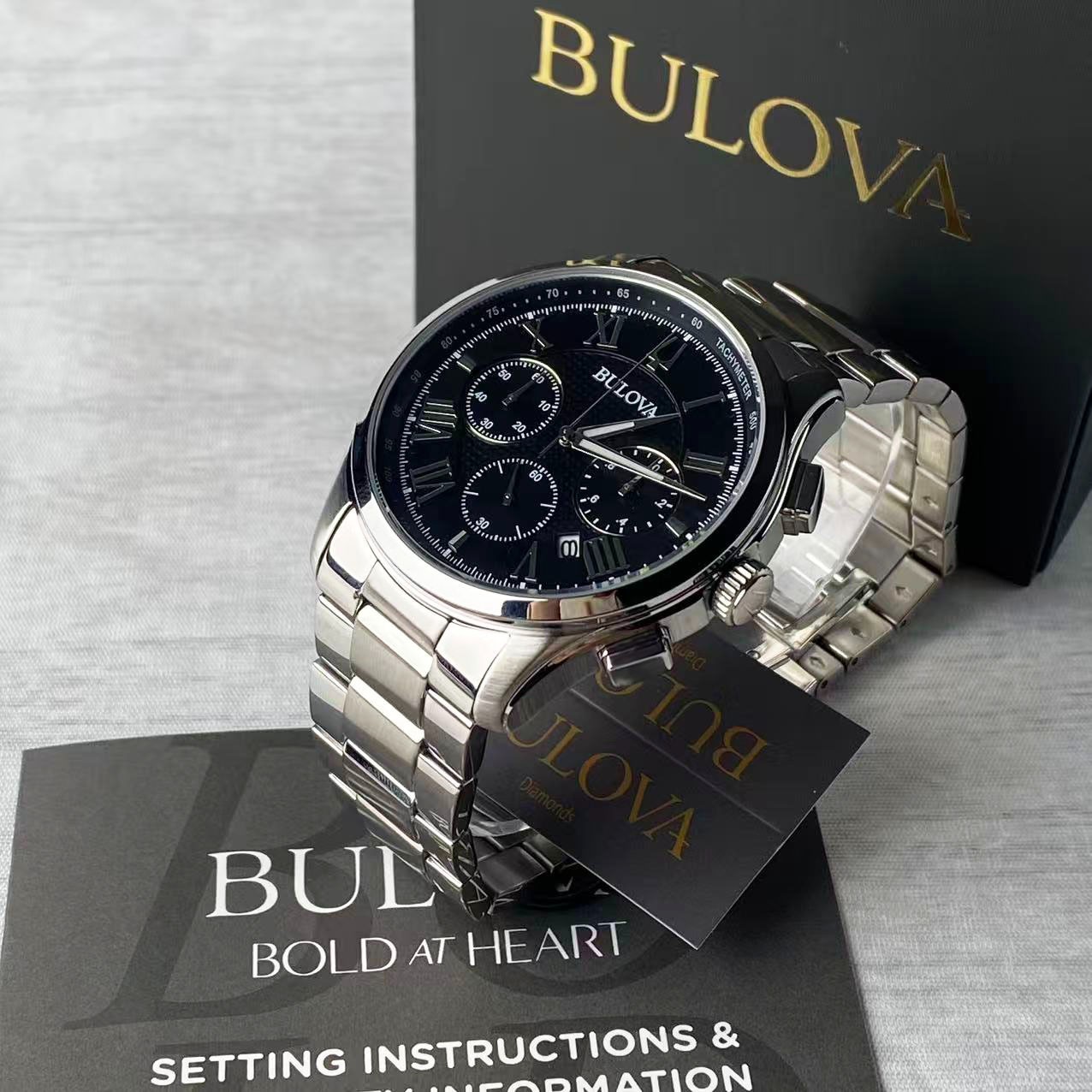Bulova 96B288 Men’s Wilton Chronograph Quartz Watch Stainless Steel 46.5 mm