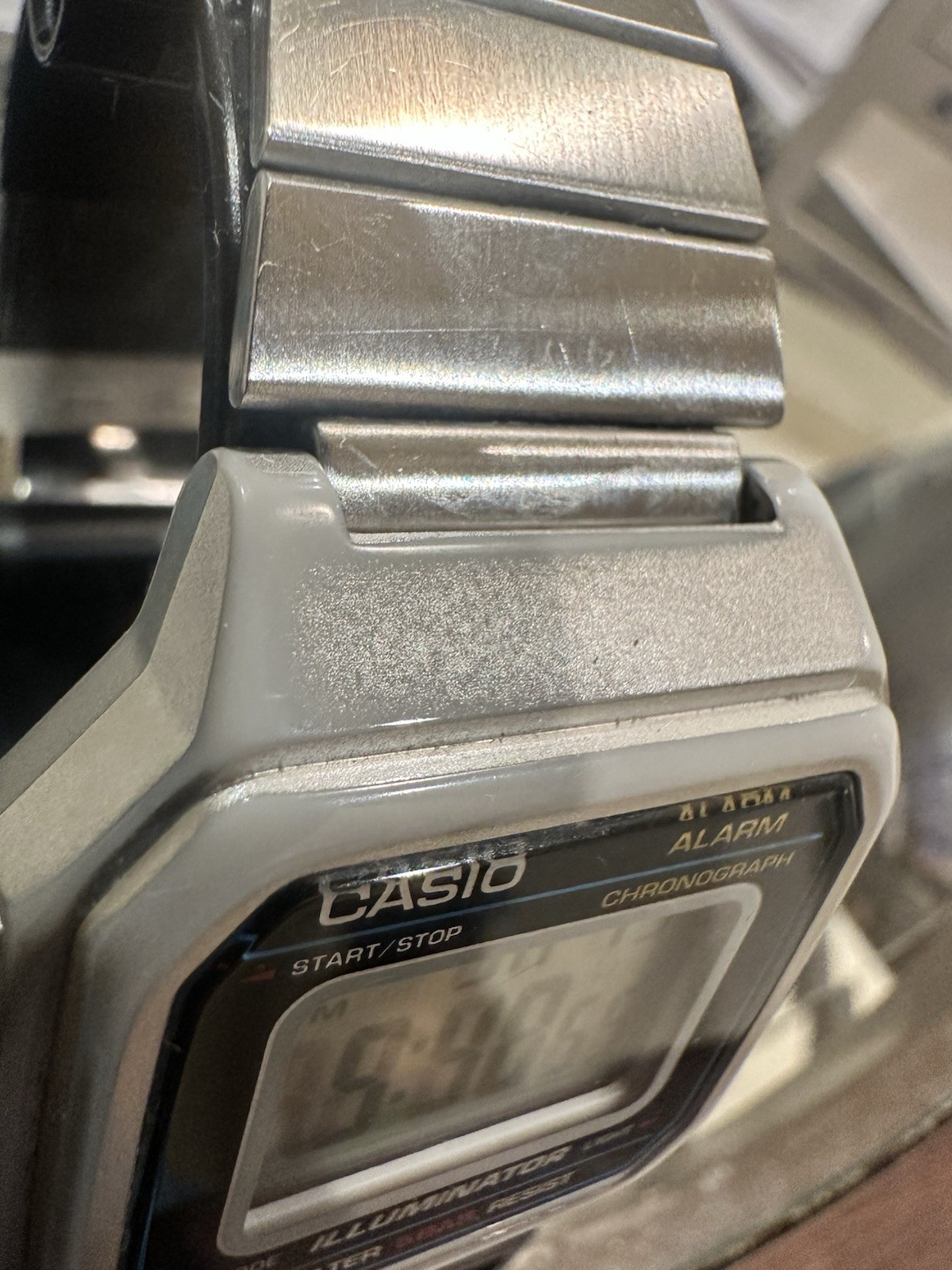 Casio B650WD-1A Vintage Stainless Steel Digital Watch LED Alarm Used / Patina