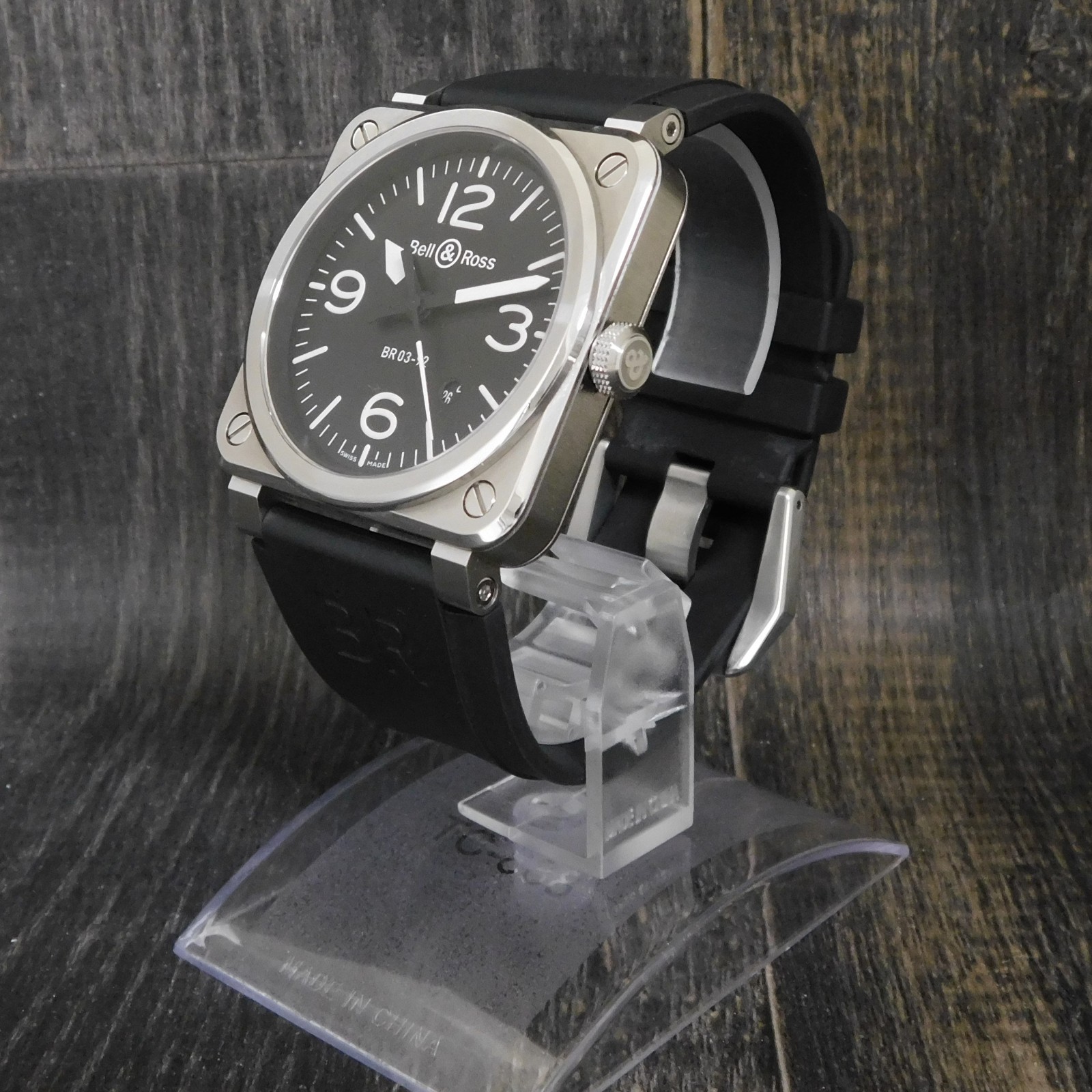 Bell & Ross BR03-92-S Stainless Steel Black Automatic Men’s Wrist Watch #1475B