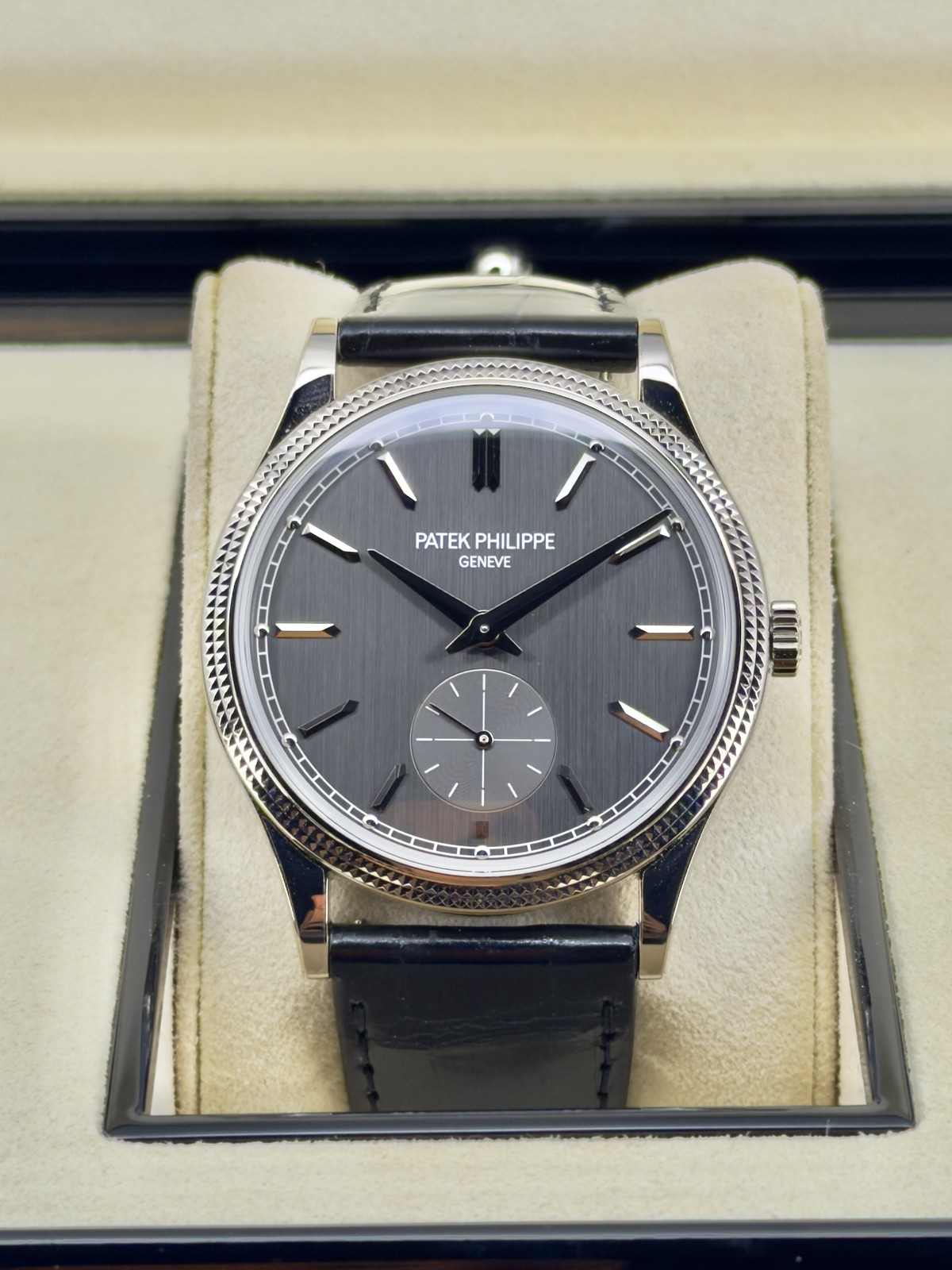 Patek Philippe Calatrava Charcoal Gray Dial on Strap 6119G-001 Complete 2022