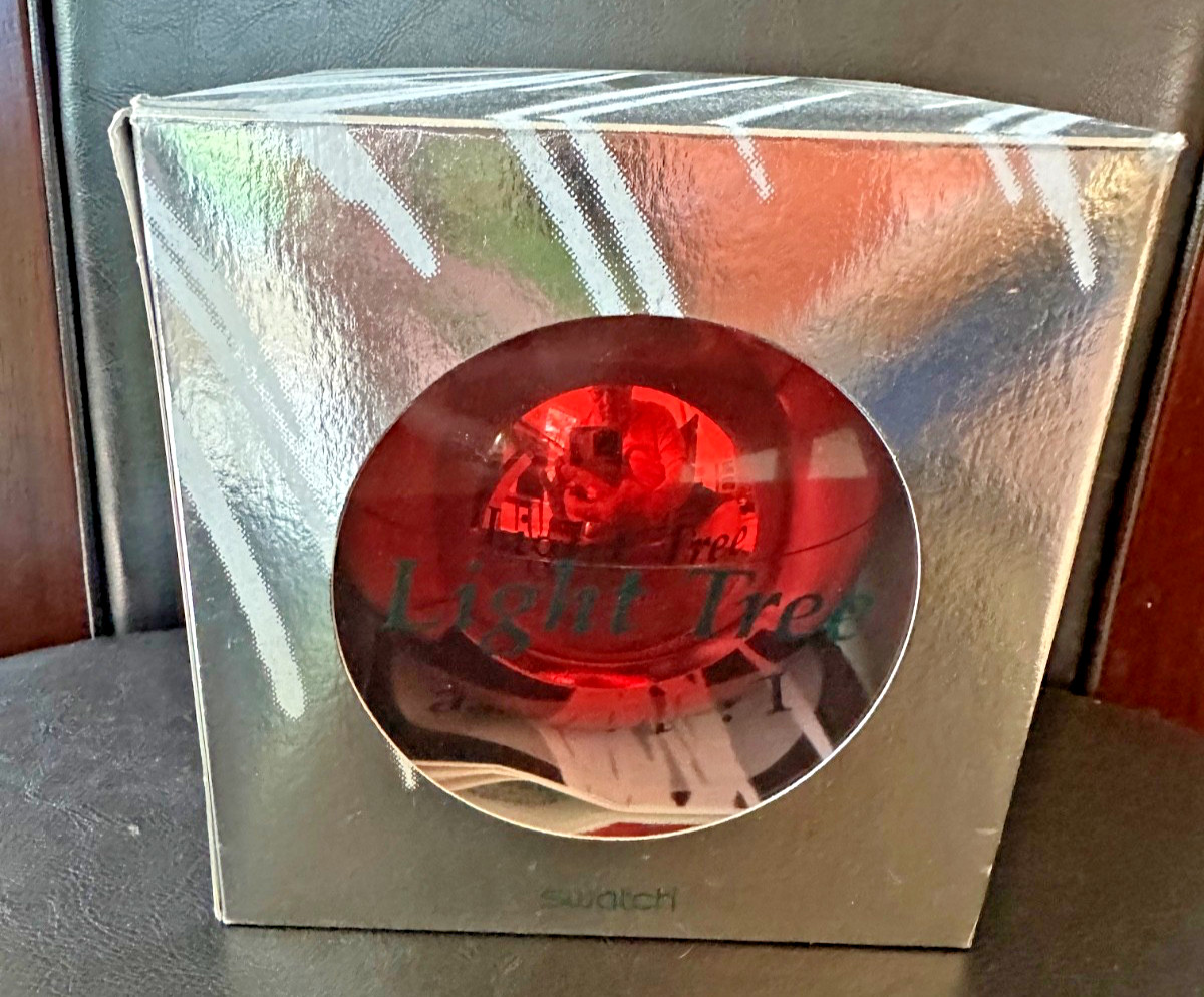 SWATCH LIGHT TREE XMAS WATCH GZ152 1996 LTD ED BOX PAPERS NEW BATTERIES! TESTED!