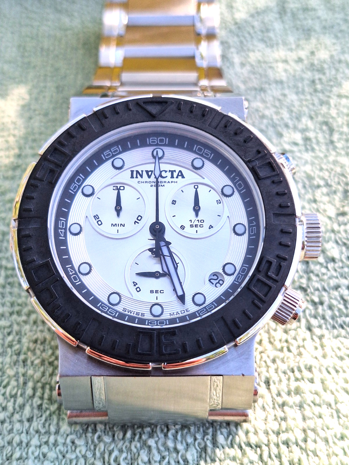 Invicta Ocean Reef Swiss Made Silver Dial Stainless Steel Model 1463 Mens Watch