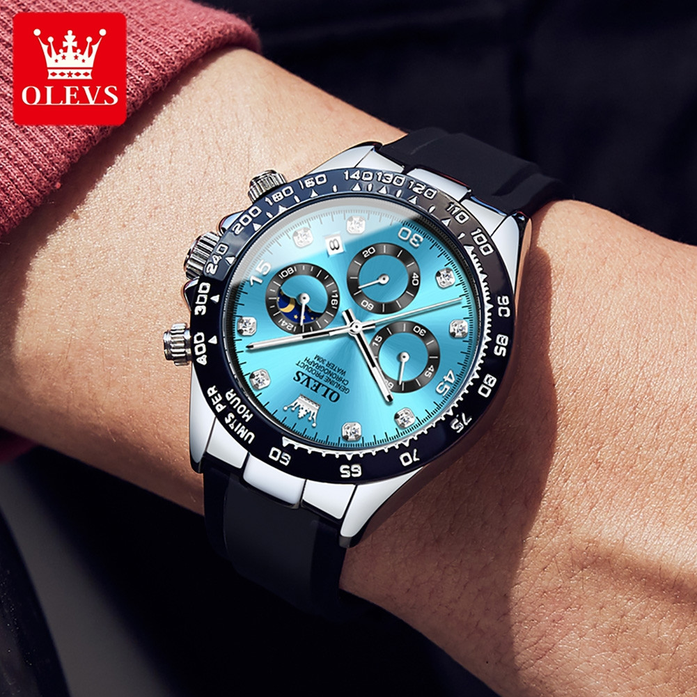 Waterproof Watch OLEVS Quartz Luxury Men’s Business Luminous Date Men Strap