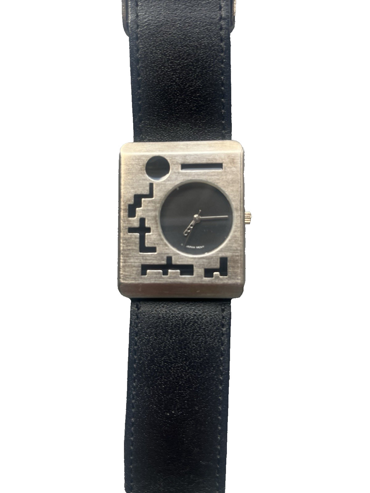Vintage 1980’s geometric fashion watch black/silver-Rare find!
