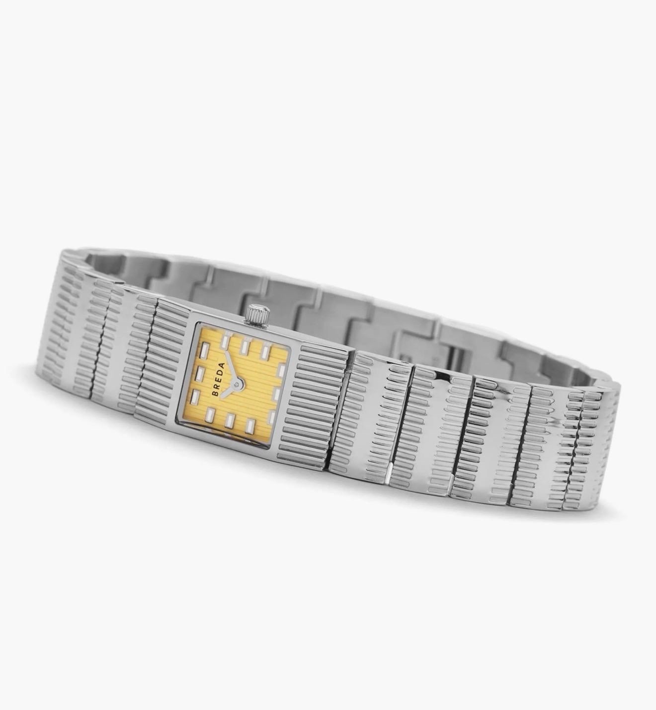 Breda Groove Square Bracelet Watch, 16mm