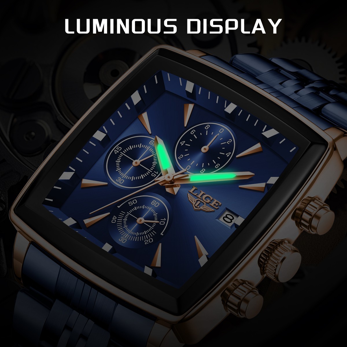 Waterproof Men Watch Quartz Stainless Steel Date Luminous Casual Man Wristwatch
