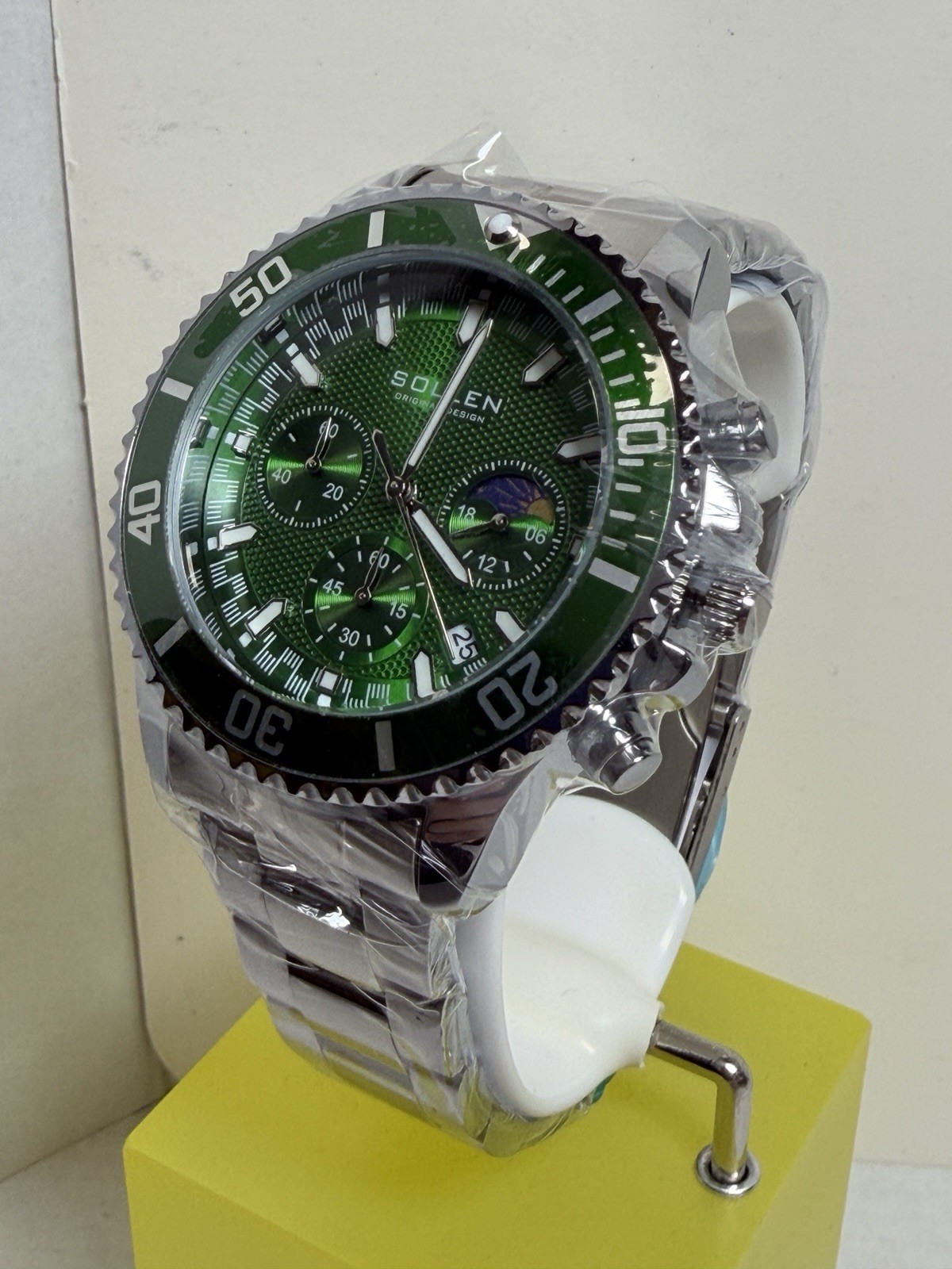 Men’s Sollen Green Chronograph Watch! Analog Quartz, Formal, Classic & SLEEK!!