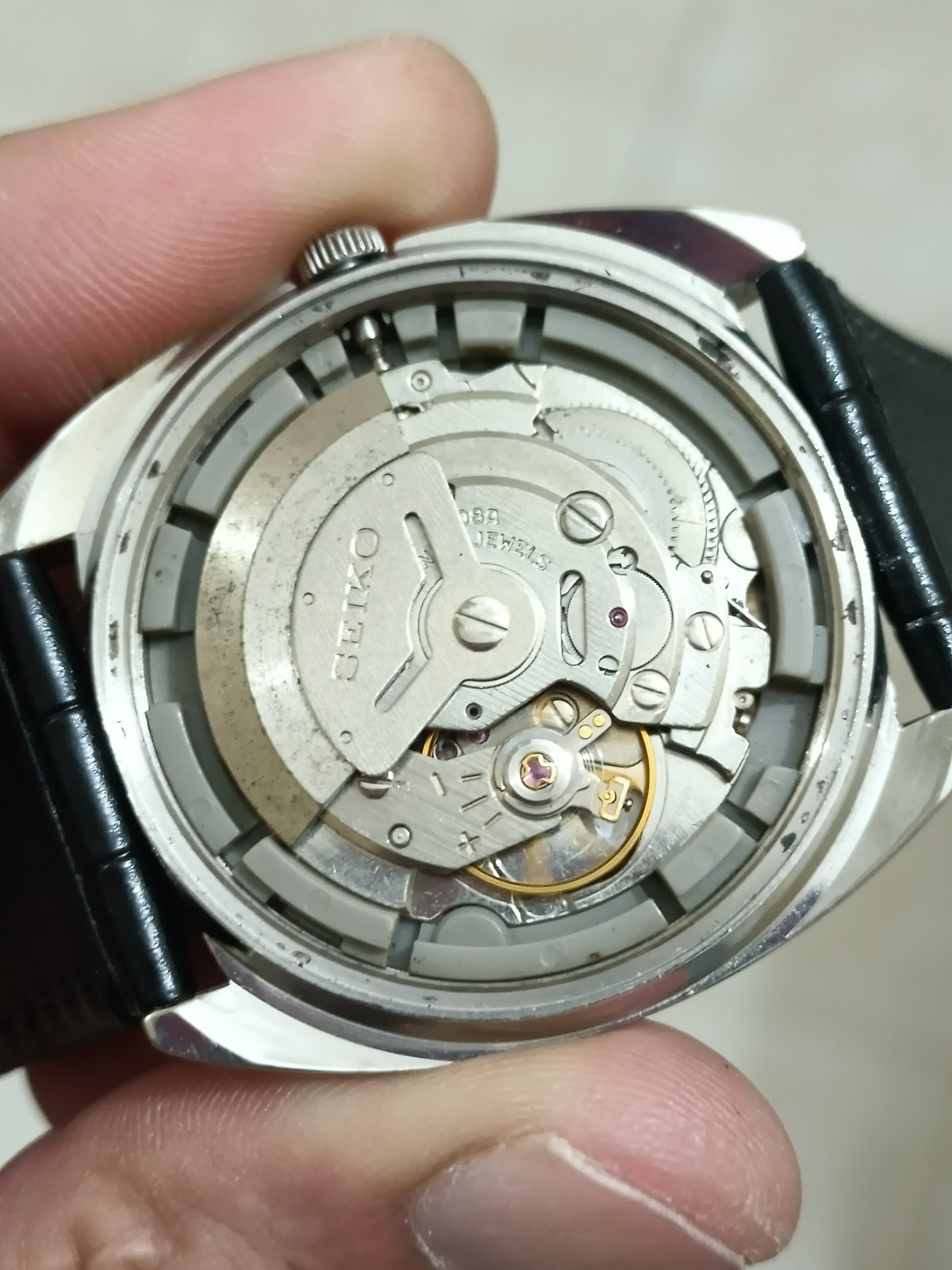 Rare Seiko Automatic Blue Textured Dial Japan Men’s Dress Watch 6308-5000