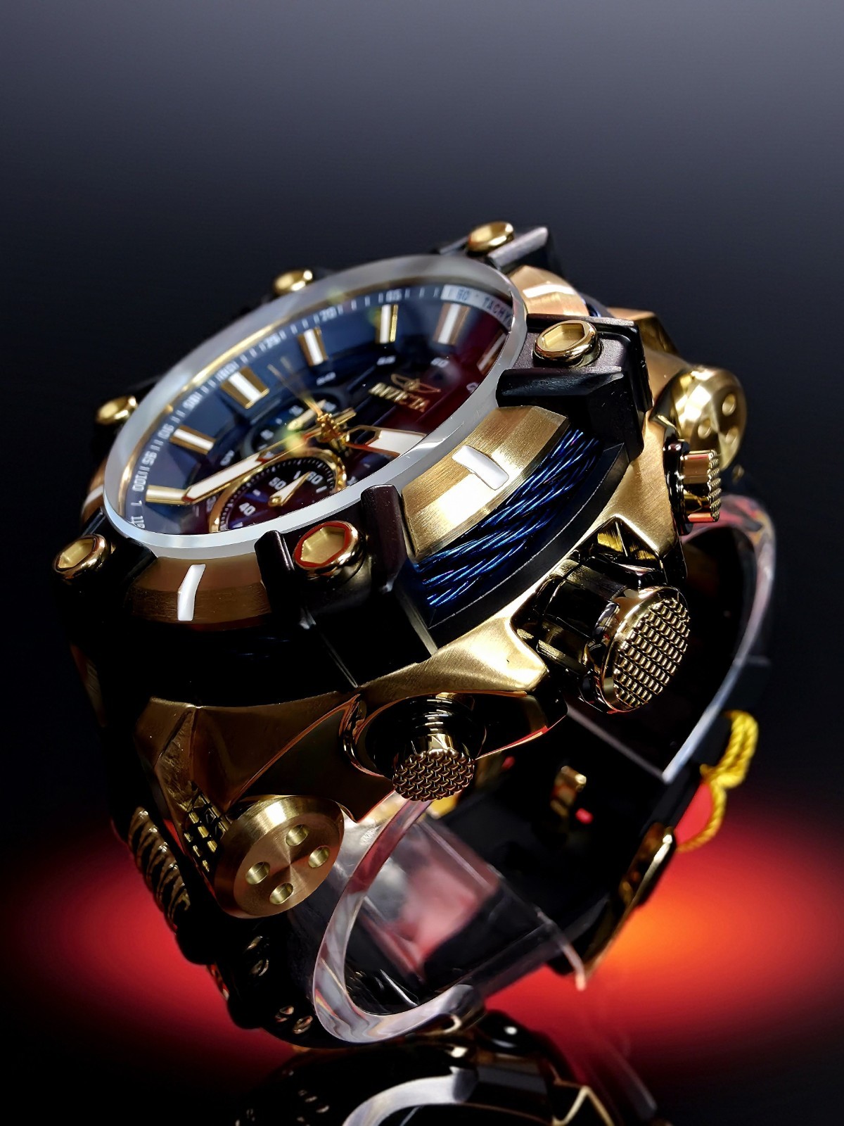 🔥🔥 NEW!! Invicta Bolt Surge Men’s Watch – 52mm Gold / Black / Blue 39187