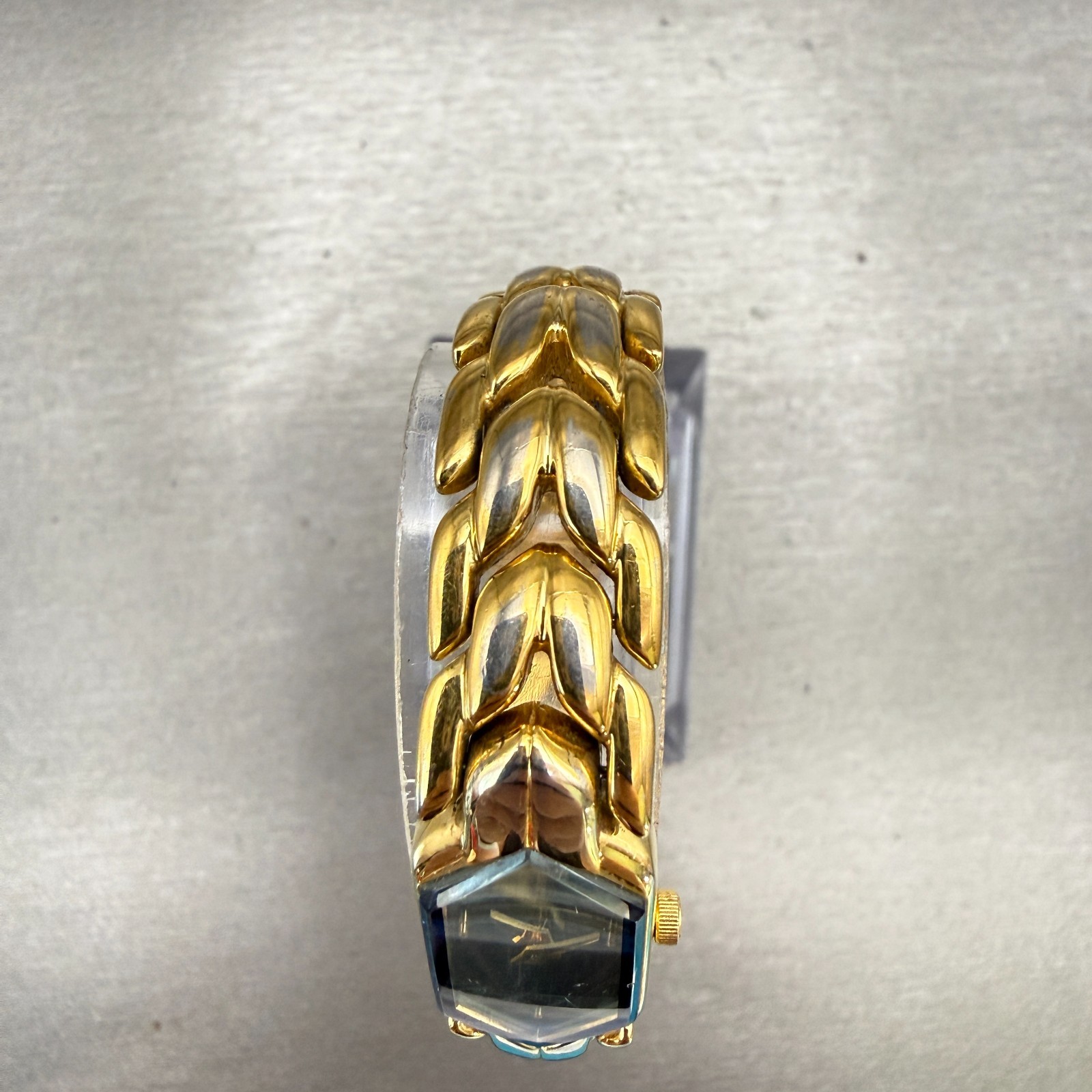 Citizen Elegance Watch Women 13mm Blue Dial Gold Rectangle 5421-H07537 New Batt