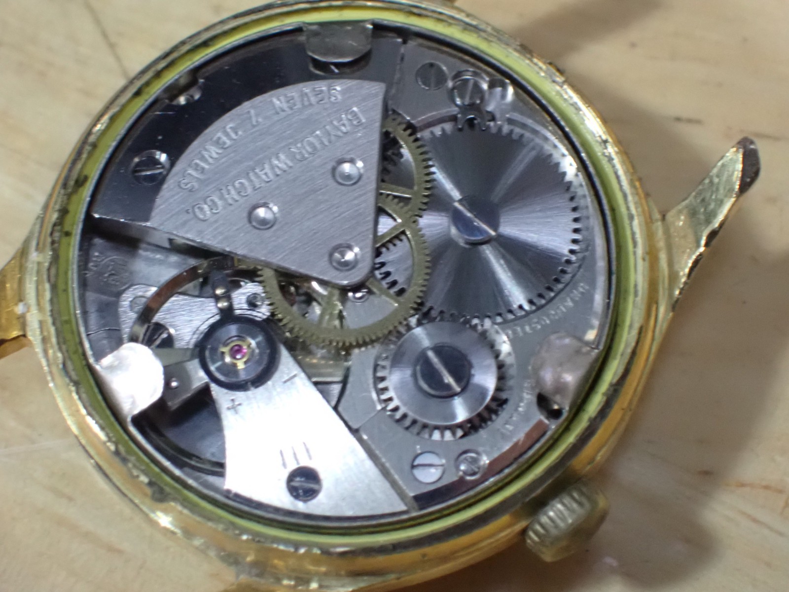 Baron by Baylor 7 Jewel Men’s Mechanical Wind Wristwatch good balance Germany