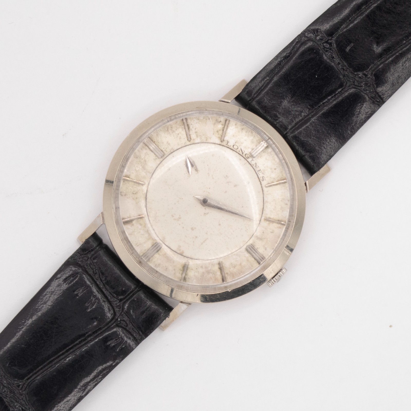 Vintage Longines Cal. 23Z 17-Jewel 10K White Gold Filled Wristwatch, Keeps Time