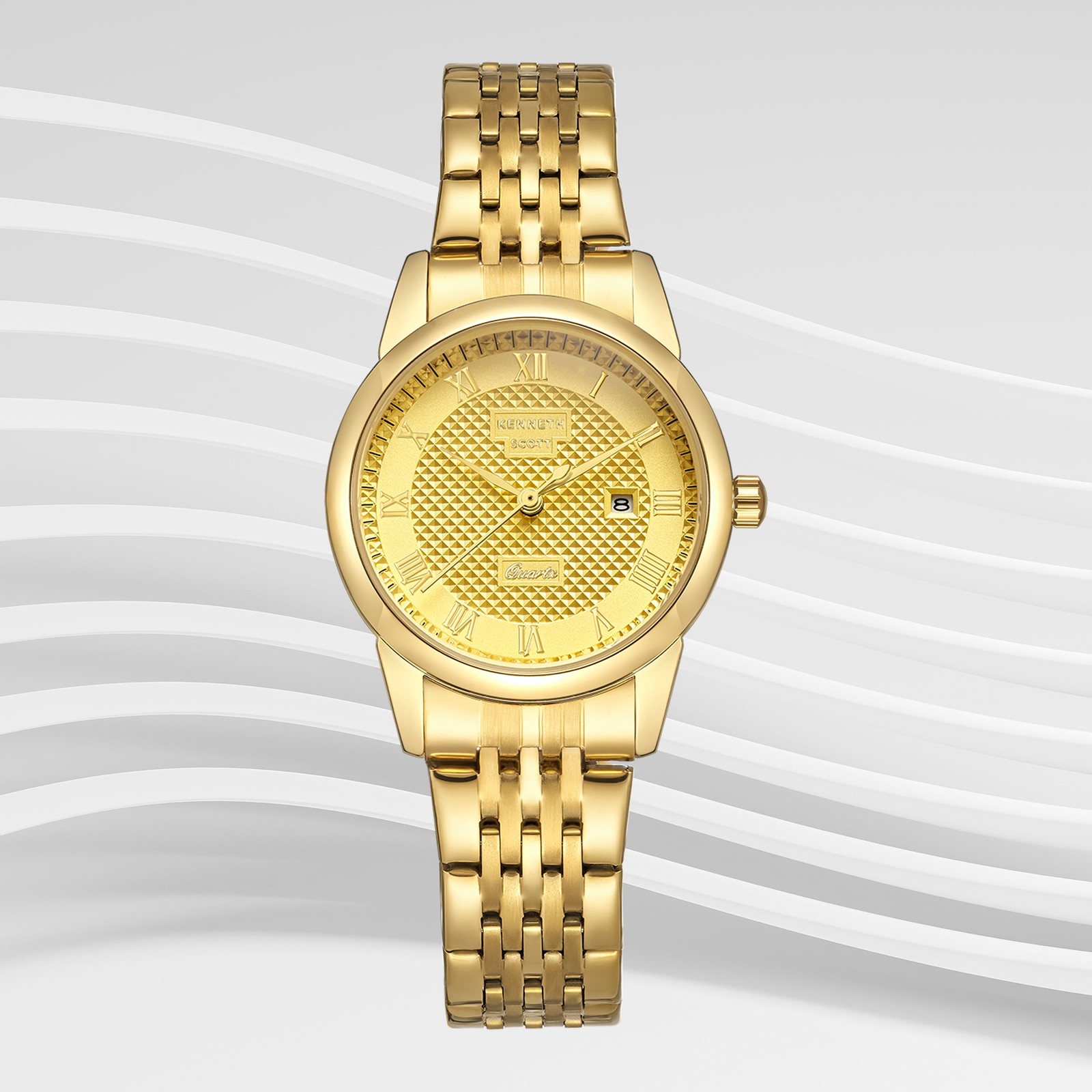 Kenneth Scott Women’s Analog Watch | Champagne Dial, 32mm, 30 m (3 ATM)