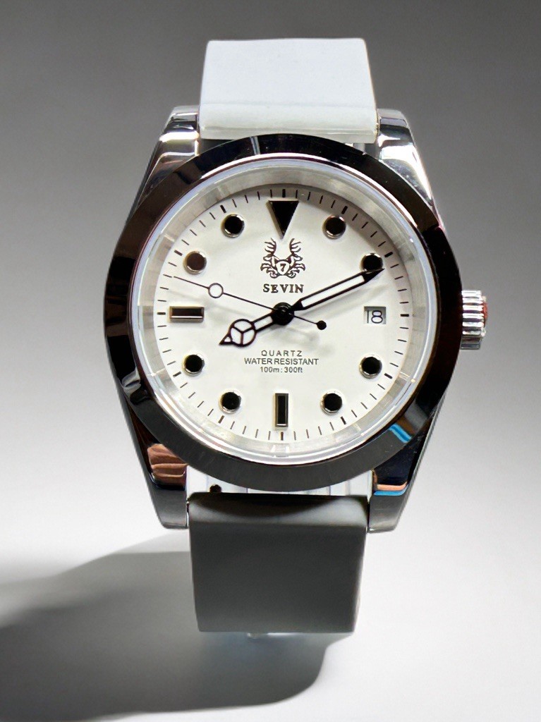 Sevin “Simplicity” Swiss Quartz Underwater Watch W/ Rubber Strap