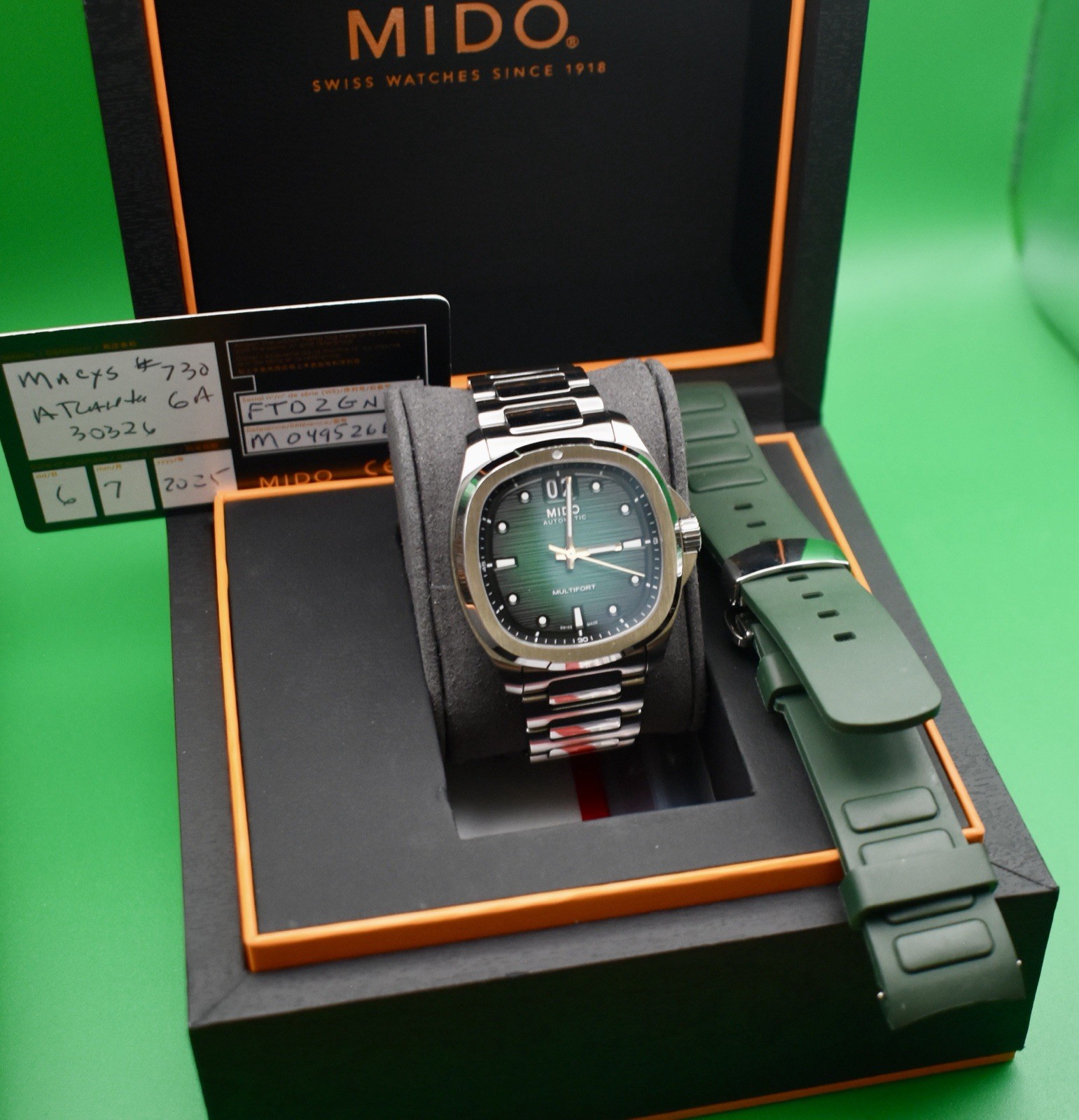 Mido Multifort TV Big Date 40mm SS Green Dial Men’s Watch M049.526.11.091.00