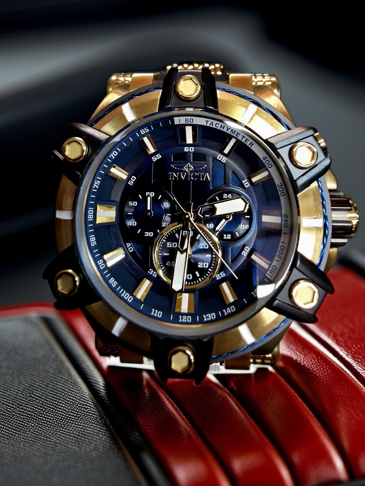 🔥🔥 NEW!! Invicta Bolt Surge Men’s Watch – 52mm Gold / Black / Blue 39187