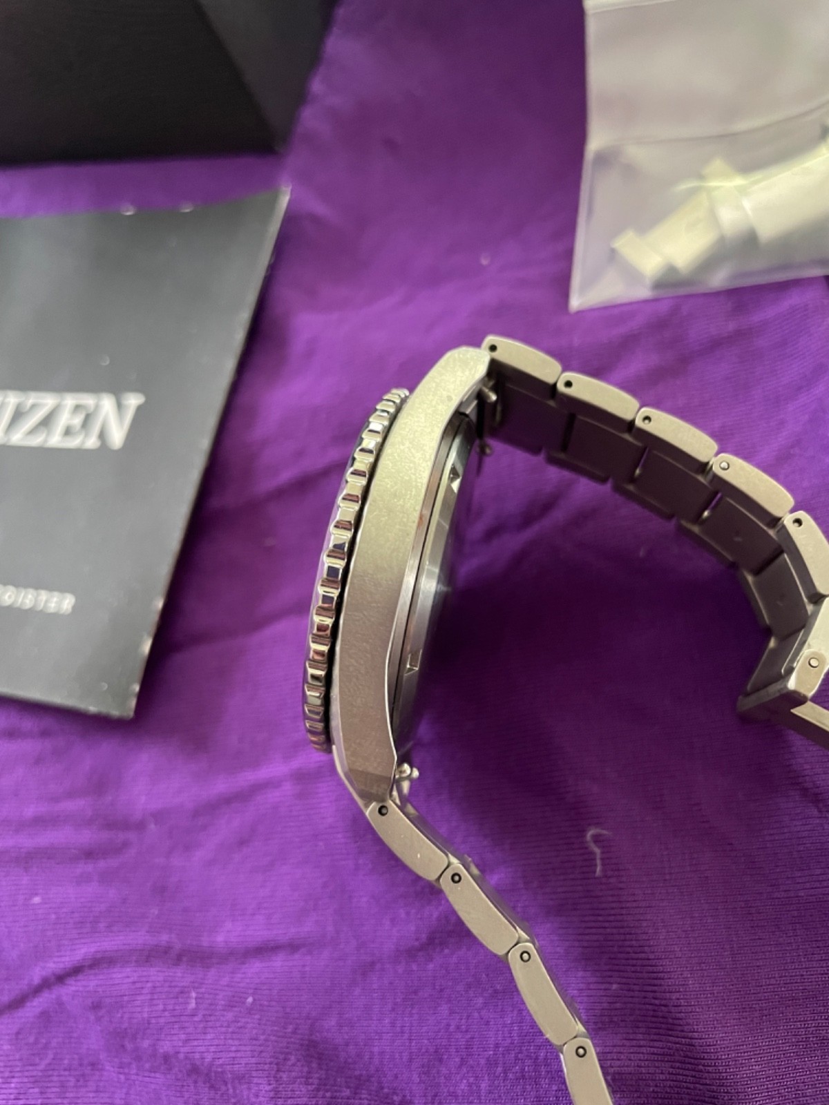 Citizen Men’s Watch Brycen Eco-Drive Orange Dial Titanium Bracelet AW1840-50X