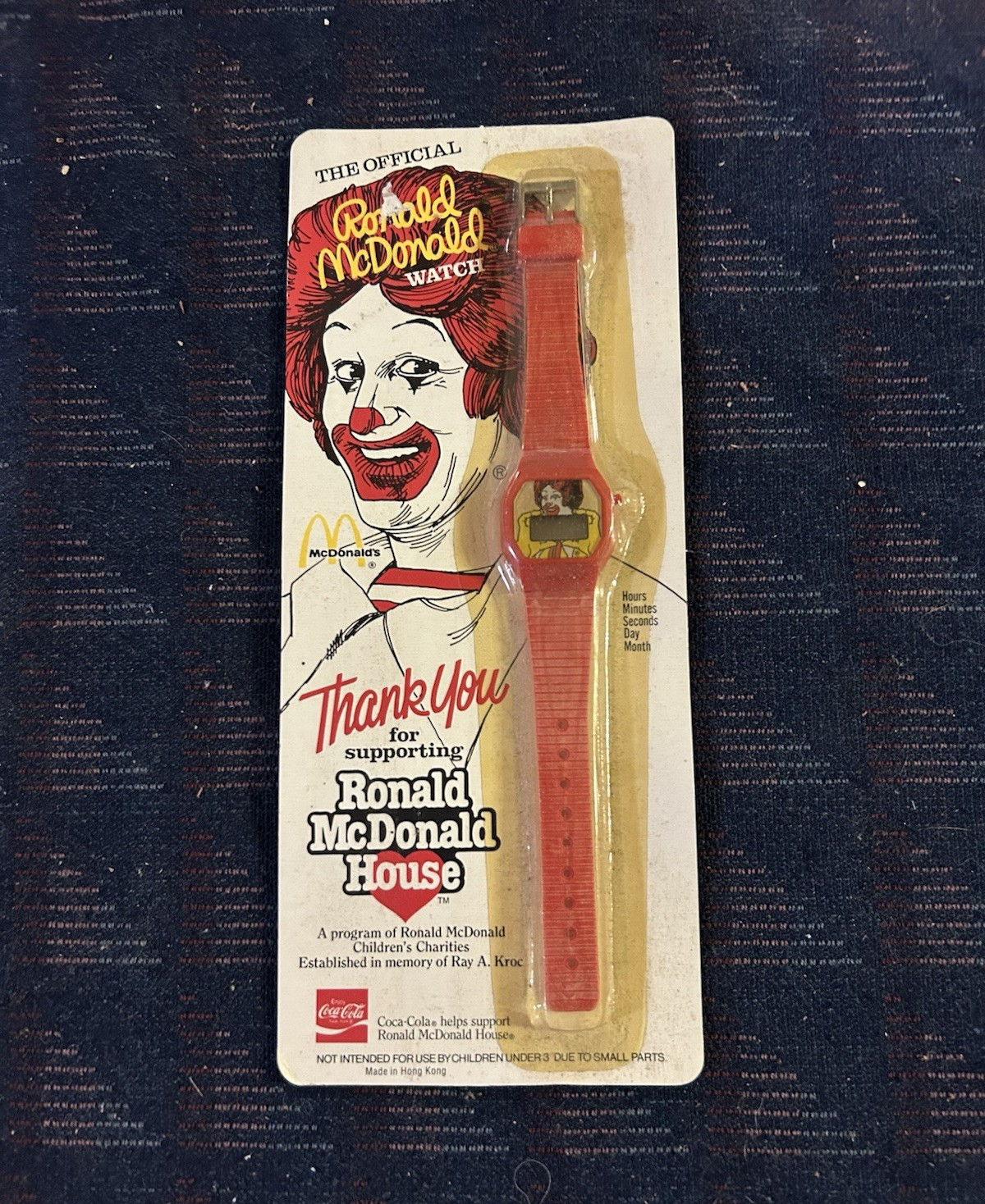 McDonald’s Ronald McDonald Watch Digital Quartz Day/Date 12-Hr Red Strap