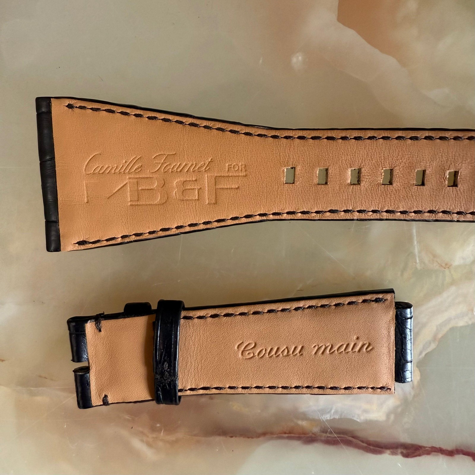 Authentic MB&F Dark Brown Alligator Watch Strap Band 25mm