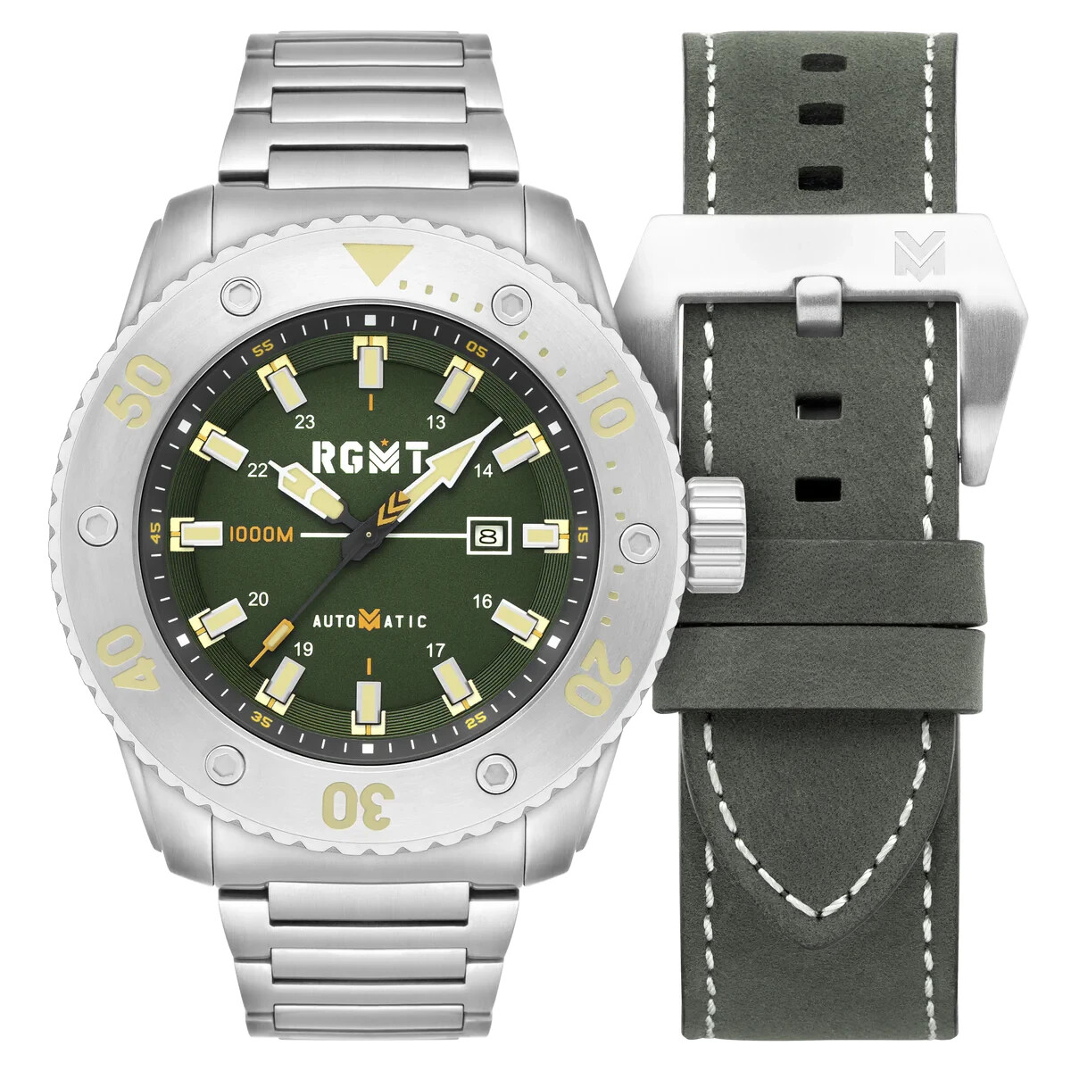 RGMT RG-8056-44 All-Brite Automatic Tactical Men’s Watch 100ATM $1,500 -NEW/RARE