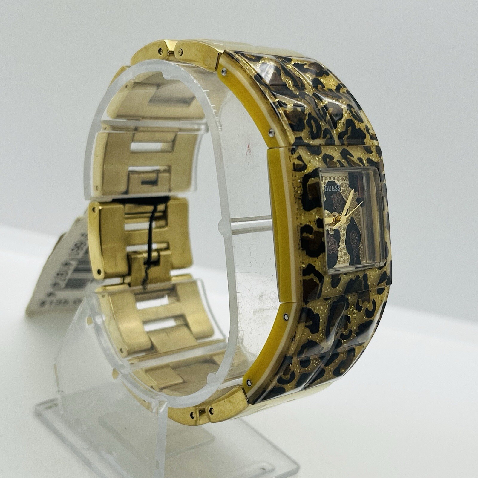 GUESS Animal Print Women’s Gold Polycarbonate Steel Band 22mm Watch U0052L2