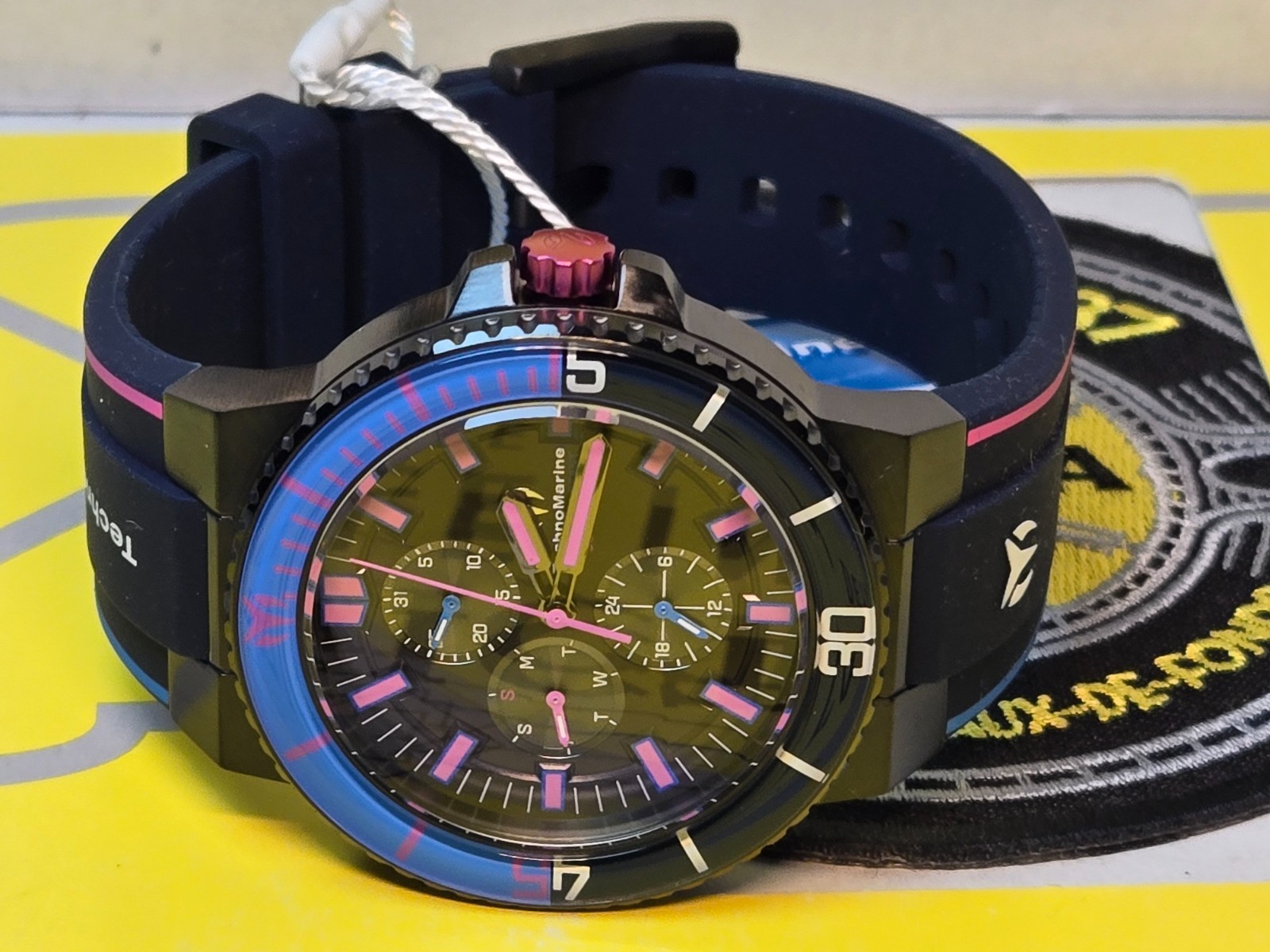 INVICTA TechnoMarine Racing Legends Mens Watch 43mm Blue w/ Blue & Pink DIal NEW