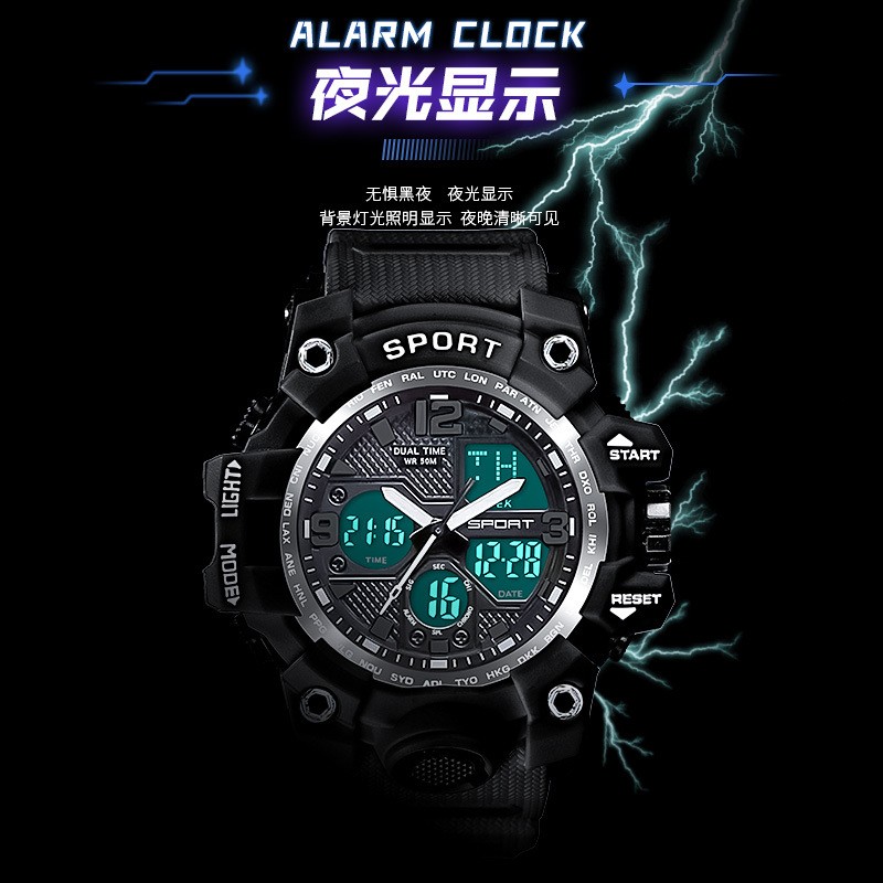 Men’s Digital Sports Watch LED Luminous Waterproof Electronic Watch for Students